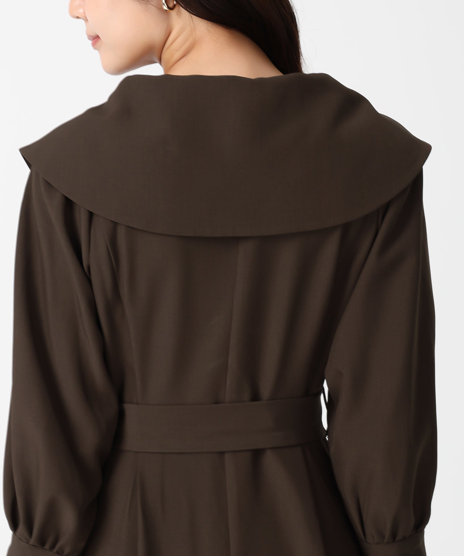 トランテアン ソン ドゥ モード 31 Sons de mode 2025秋冬新作 ビッグ襟付きトレンチ風ワンピース TT547401 （GREY） GREY