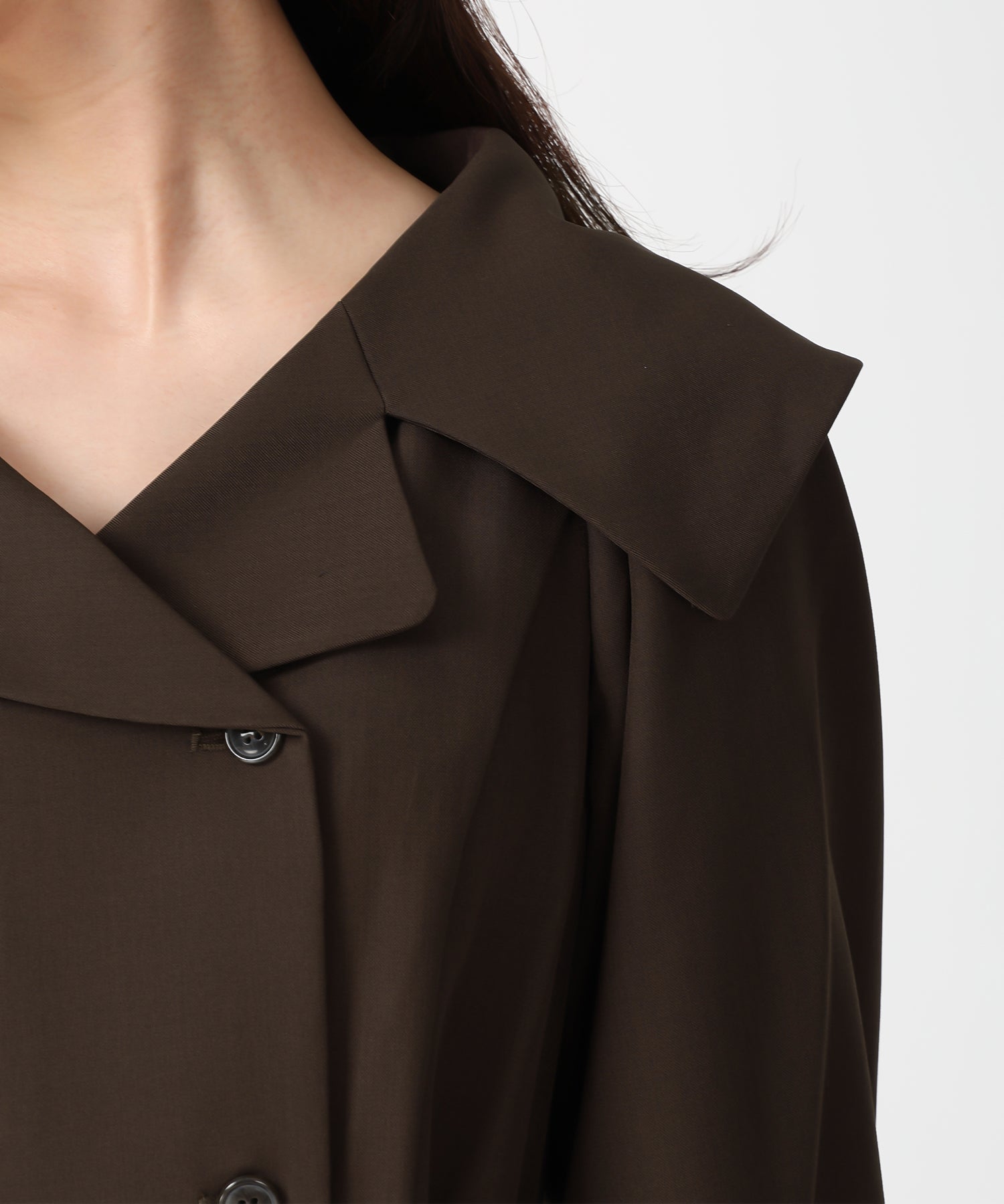 トランテアン ソン ドゥ モード 31 Sons de mode 2025秋冬新作 ビッグ襟付きトレンチ風ワンピース TT547401 （GREY） GREY