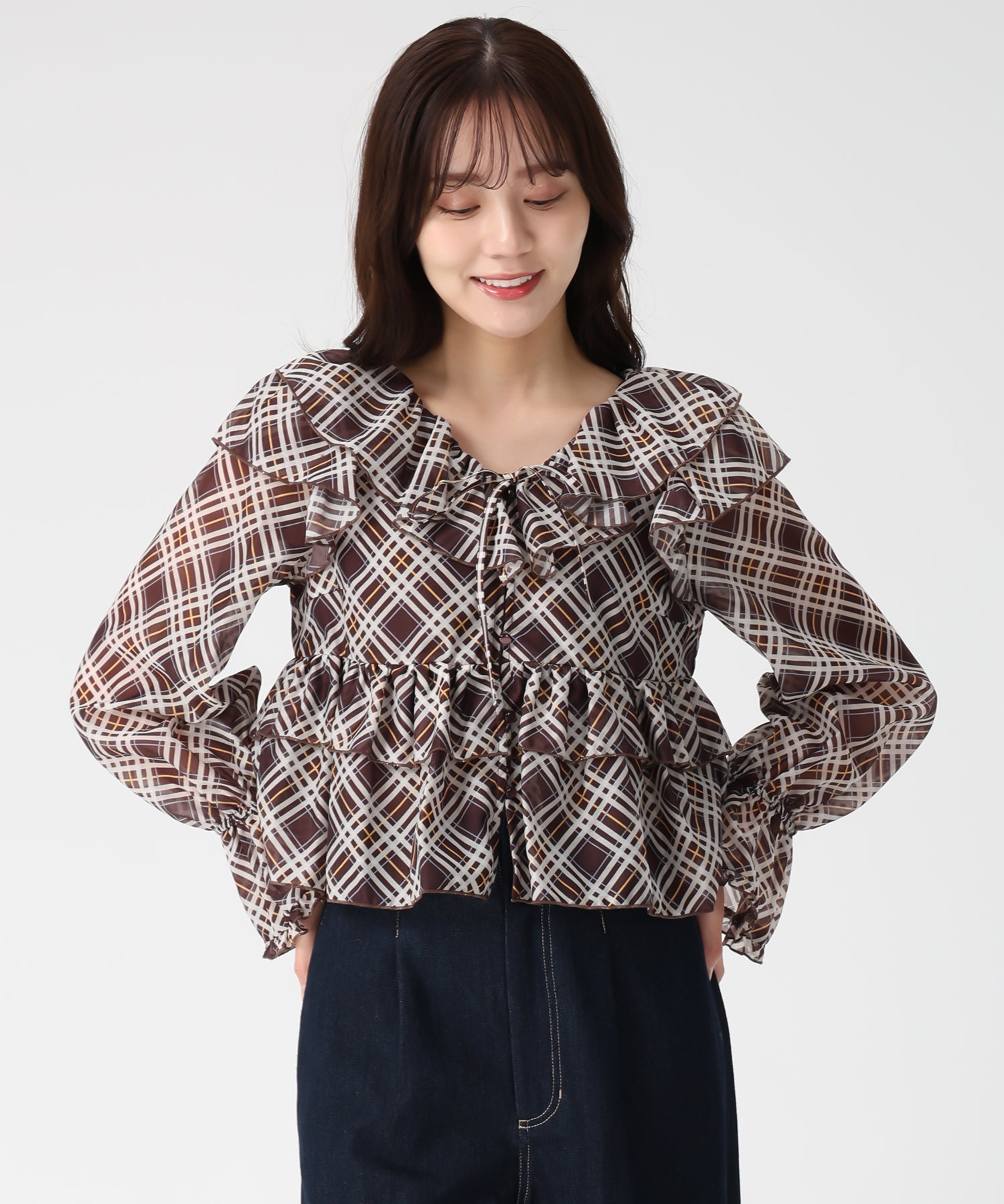 トランテアン ソン ドゥ モード 31 Sons de mode 2025秋冬新作 アソートフリルリボンブラウス TT538111 （BROWN系） BROWN系