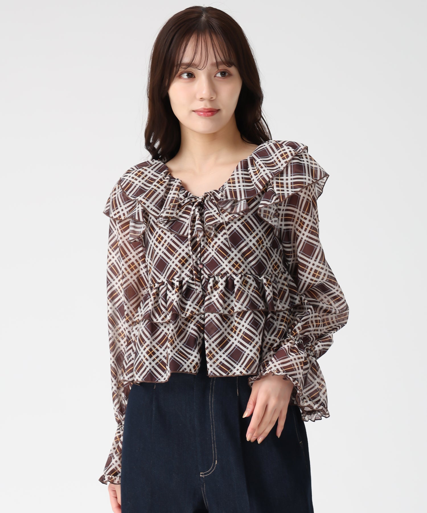 トランテアン ソン ドゥ モード 31 Sons de mode 2025秋冬新作 アソートフリルリボンブラウス TT538111 （BROWN系） BROWN系