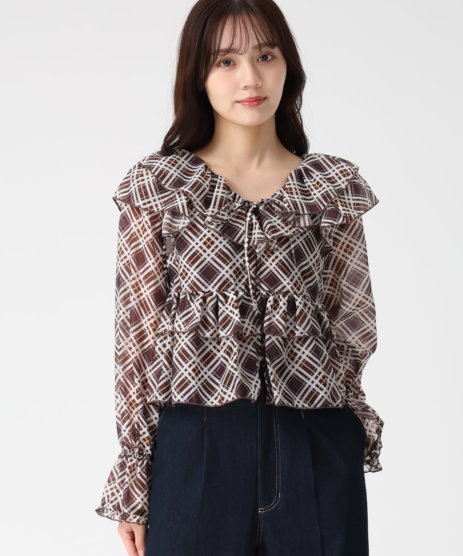 トランテアン ソン ドゥ モード 31 Sons de mode 2025秋冬新作 アソートフリルリボンブラウス TT538111 （BROWN系） BROWN系