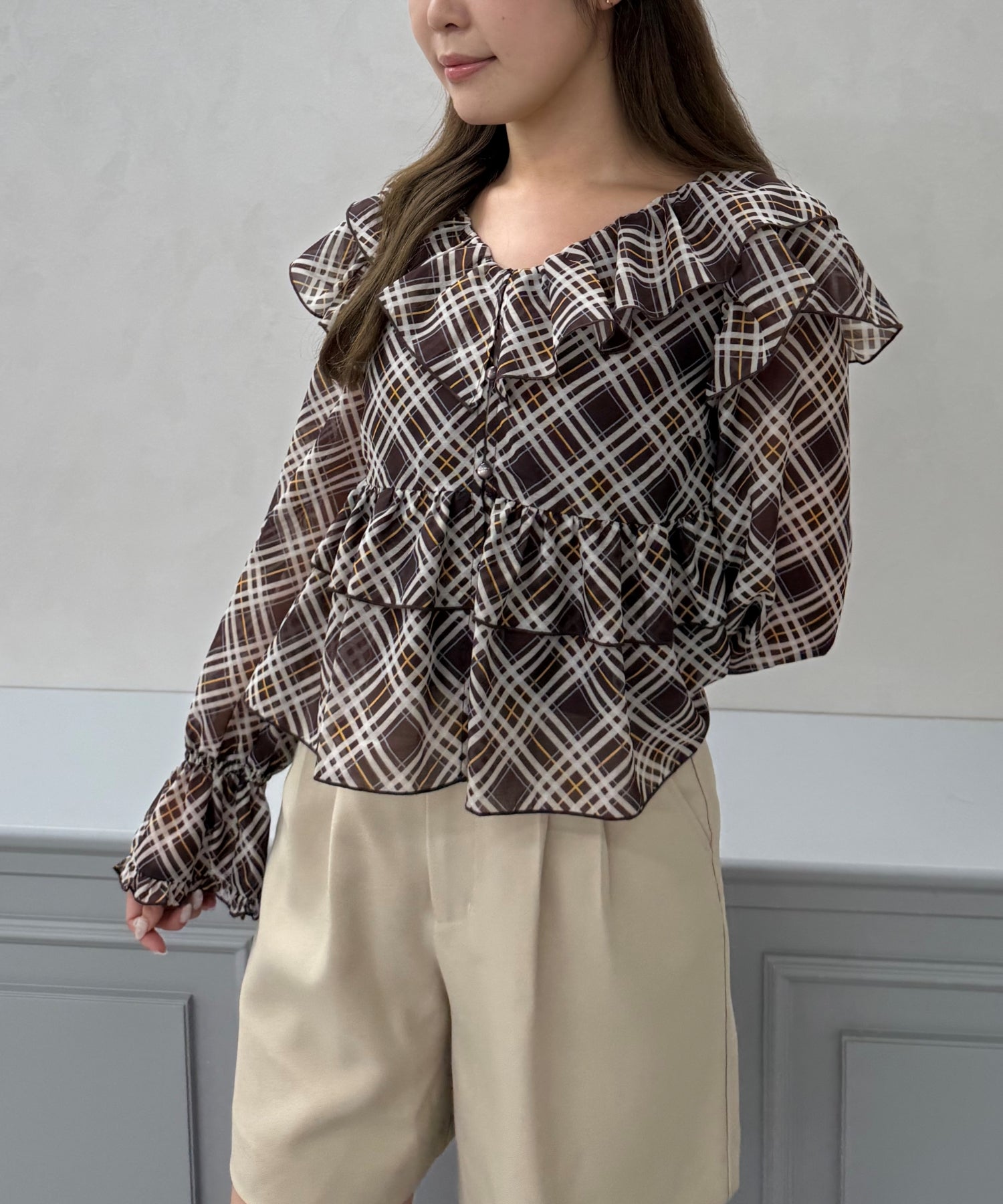 トランテアン ソン ドゥ モード 31 Sons de mode 2025秋冬新作 アソートフリルリボンブラウス TT538111 （BROWN系） BROWN系