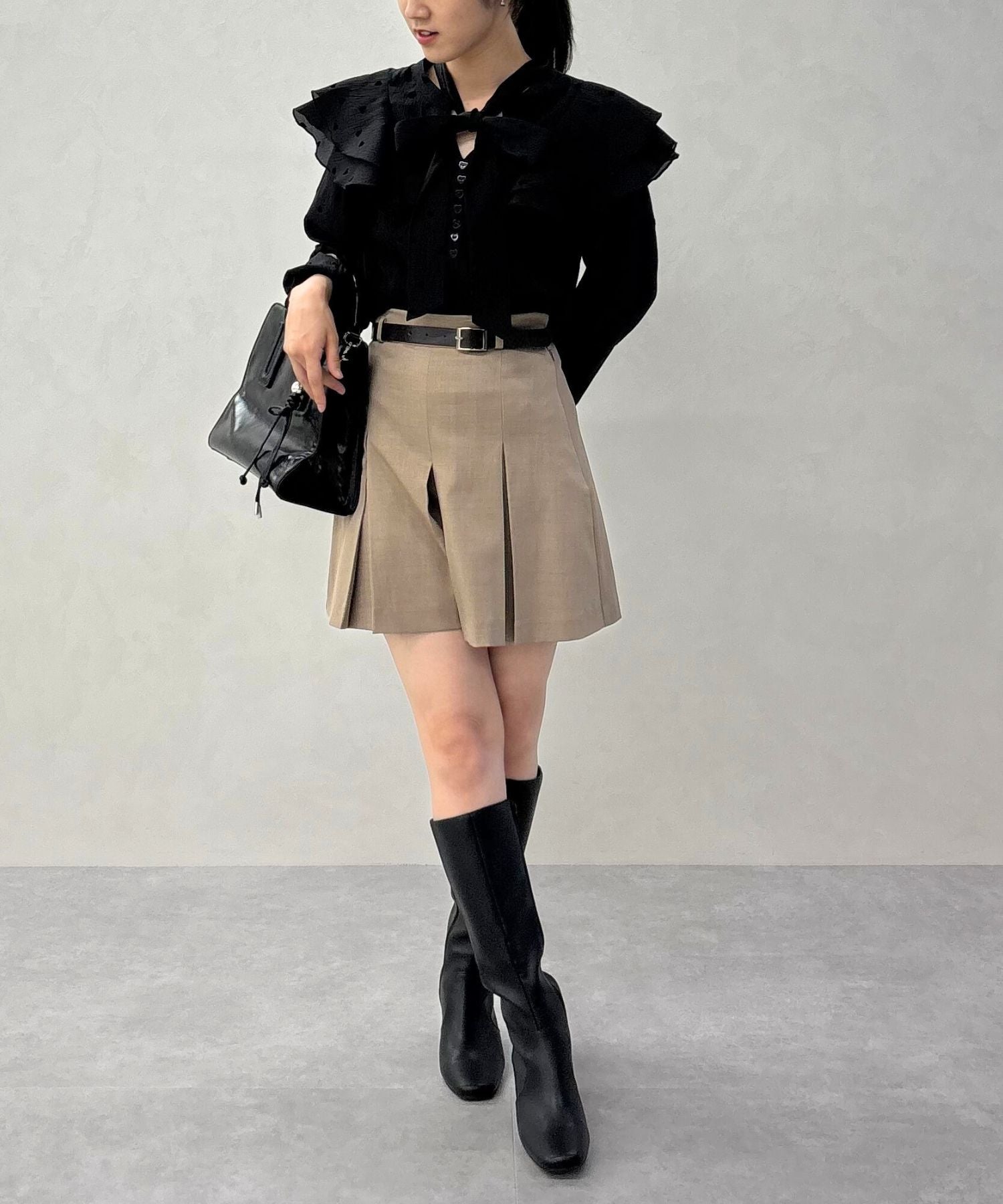 トランテアン ソン ドゥ モード 31 Sons de mode 2025秋冬新作 ハートフロッキーブラウス TT538110 （BLACK） BLACK