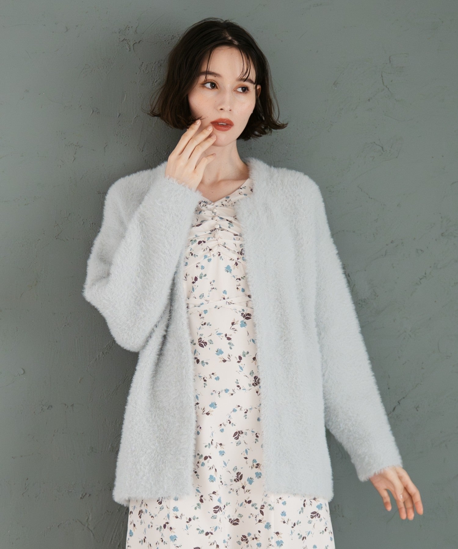 トランテアン ソン ドゥ モード 31 Sons de mode 2025秋冬新作 シャギーコーディガン TT538503 （GREY） GREY