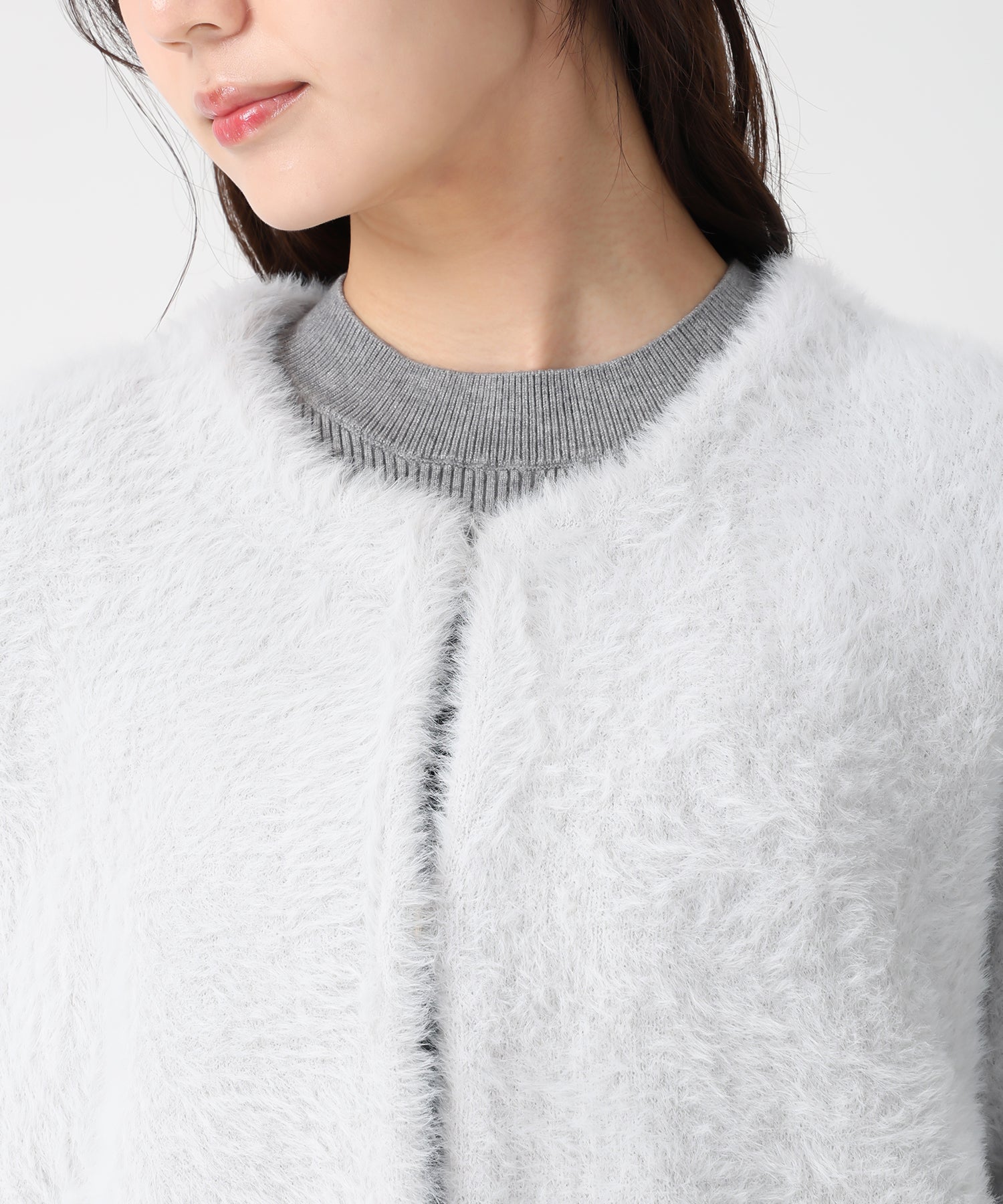 トランテアン ソン ドゥ モード 31 Sons de mode 2025秋冬新作 シャギーコーディガン TT538503 （GREY） GREY