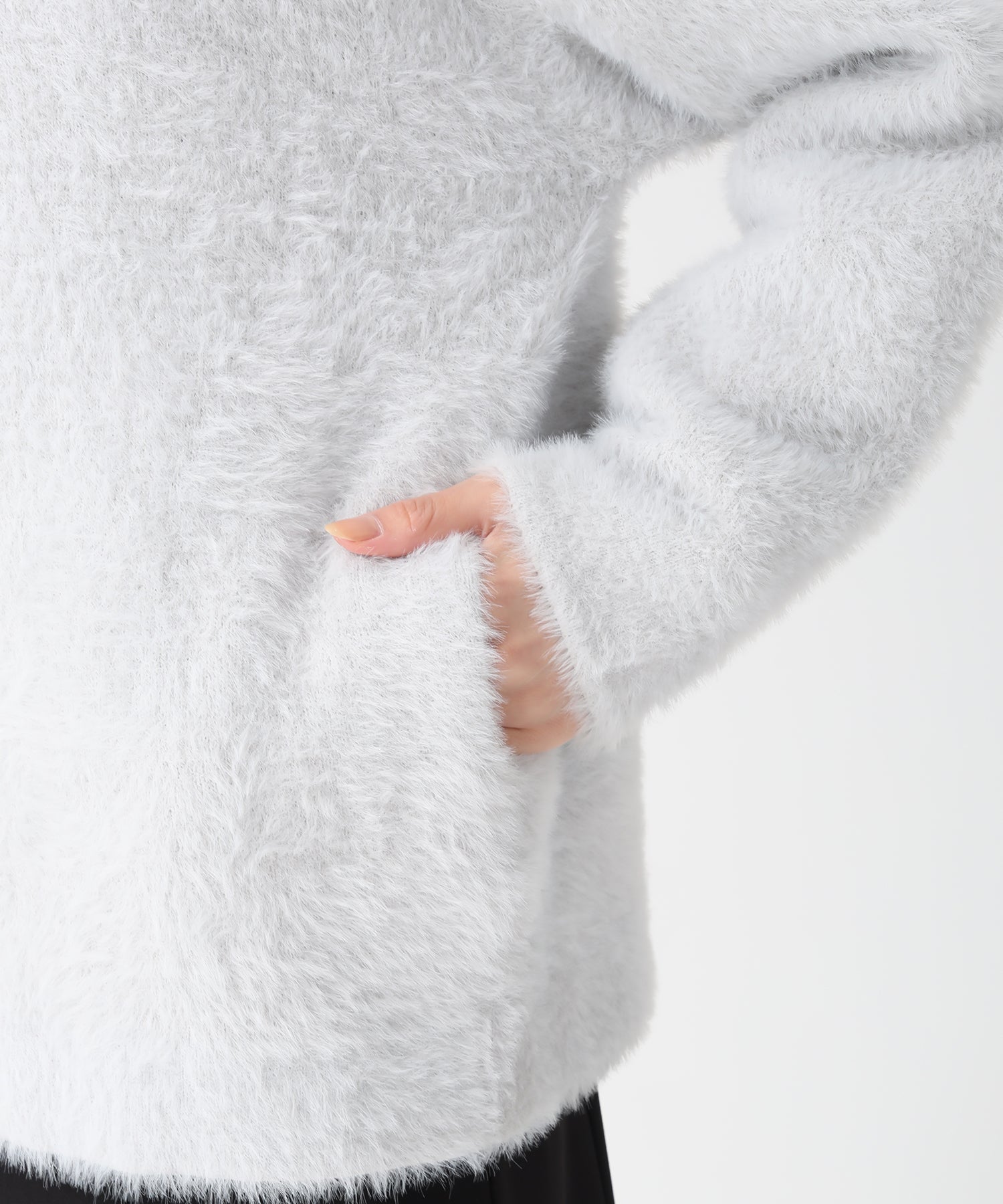 トランテアン ソン ドゥ モード 31 Sons de mode 2025秋冬新作 シャギーコーディガン TT538503 （GREY） GREY