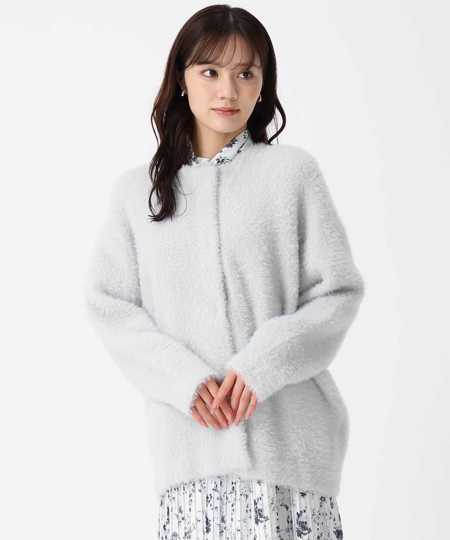 トランテアン ソン ドゥ モード 31 Sons de mode 2025秋冬新作 シャギーコーディガン TT538503 （GREY） GREY