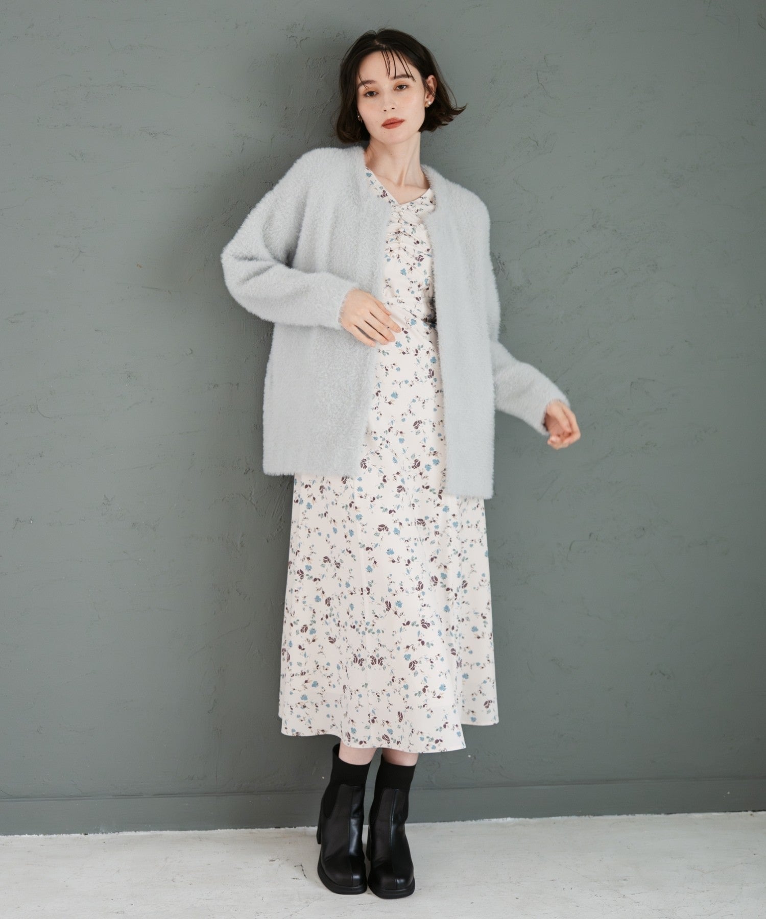 トランテアン ソン ドゥ モード 31 Sons de mode 2025秋冬新作 シャギーコーディガン TT538503 （GREY） GREY