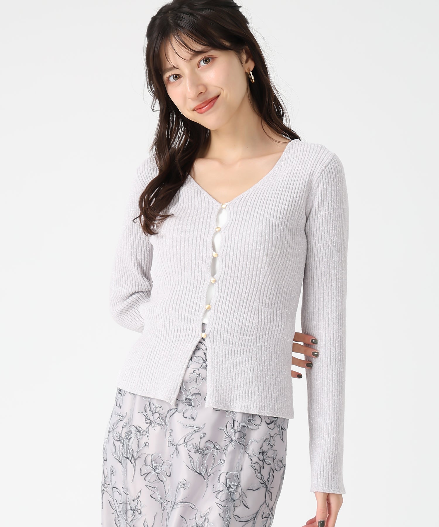 トランテアン ソン ドゥ モード 31 Sons de mode 2034秋冬新作 モールリブカーディガン TT538404 （GREY） GREY