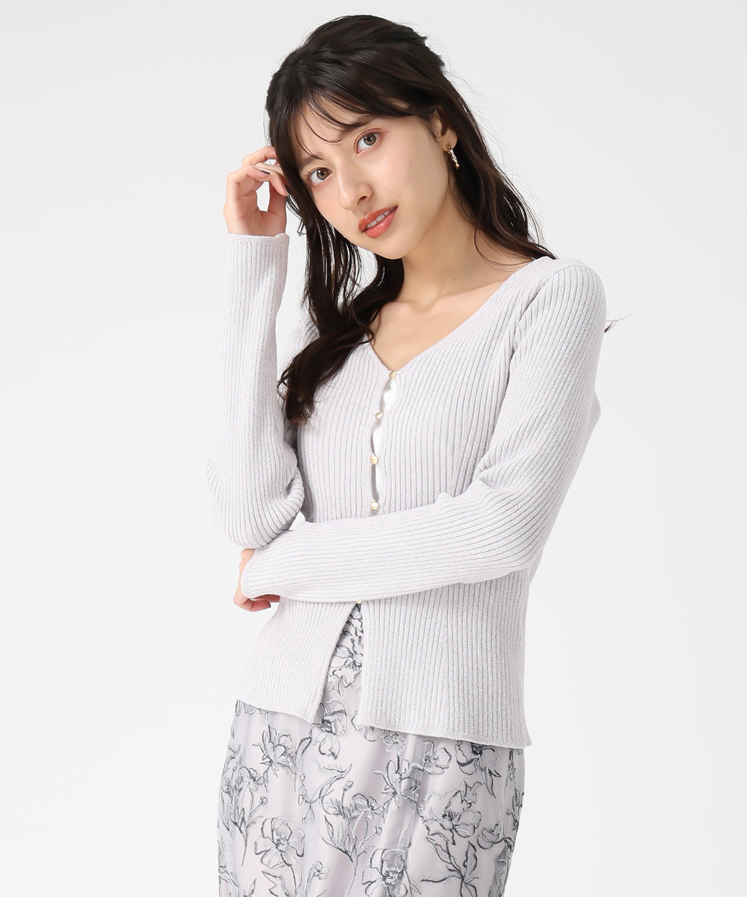 トランテアン ソン ドゥ モード 31 Sons de mode 2034秋冬新作 モールリブカーディガン TT538404 （GREY） GREY