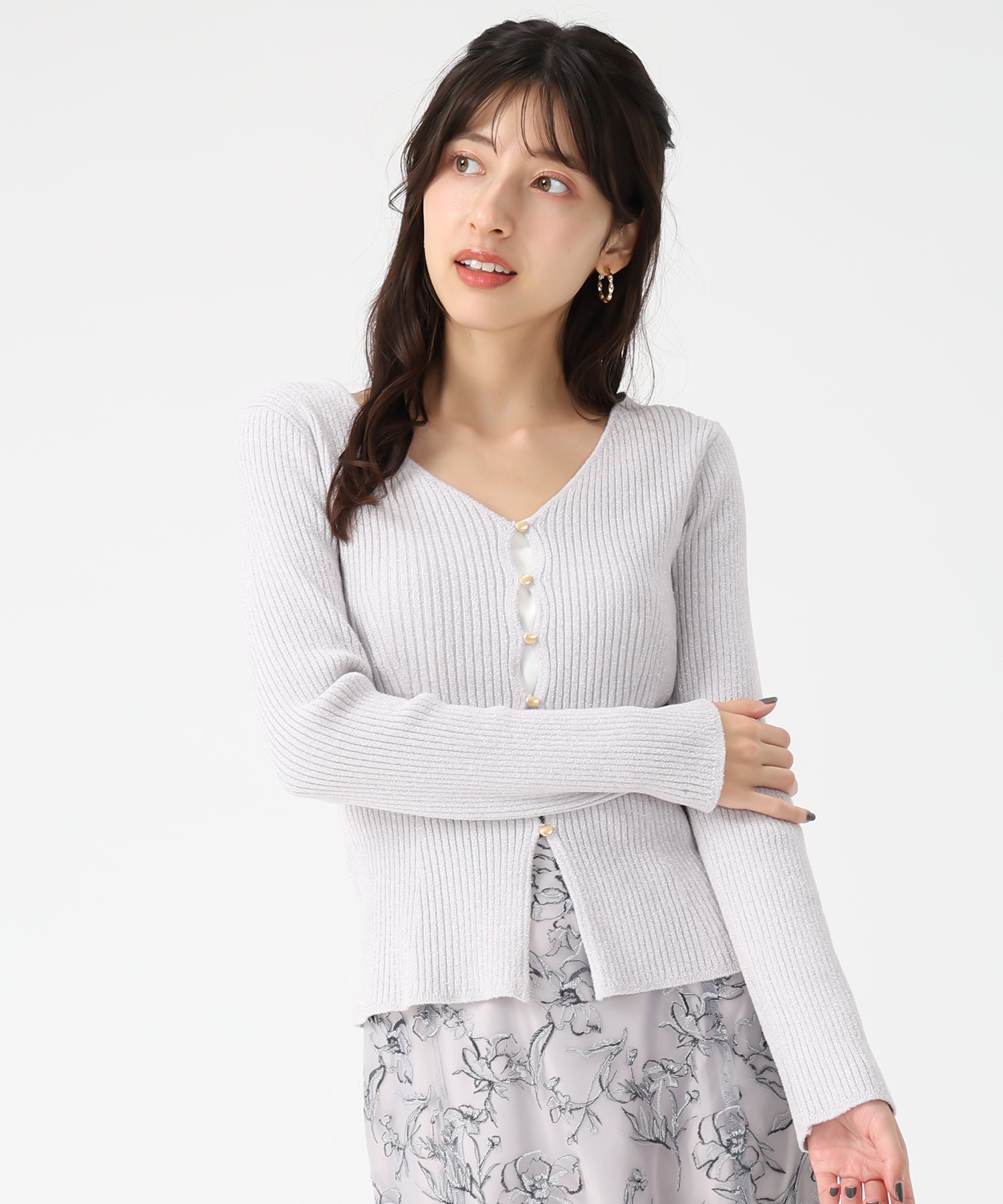 トランテアン ソン ドゥ モード 31 Sons de mode 2034秋冬新作 モールリブカーディガン TT538404 （GREY） GREY