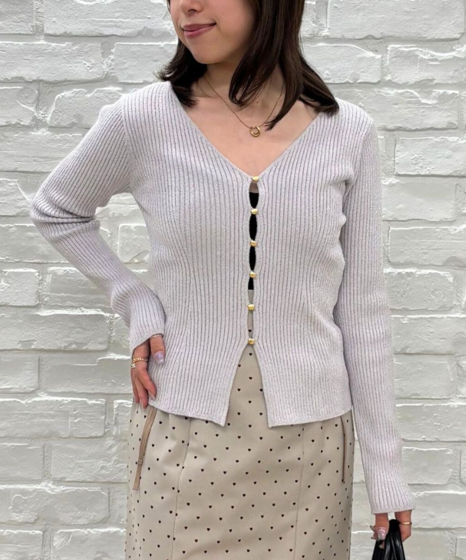 トランテアン ソン ドゥ モード 31 Sons de mode 2034秋冬新作 モールリブカーディガン TT538404 （GREY） GREY