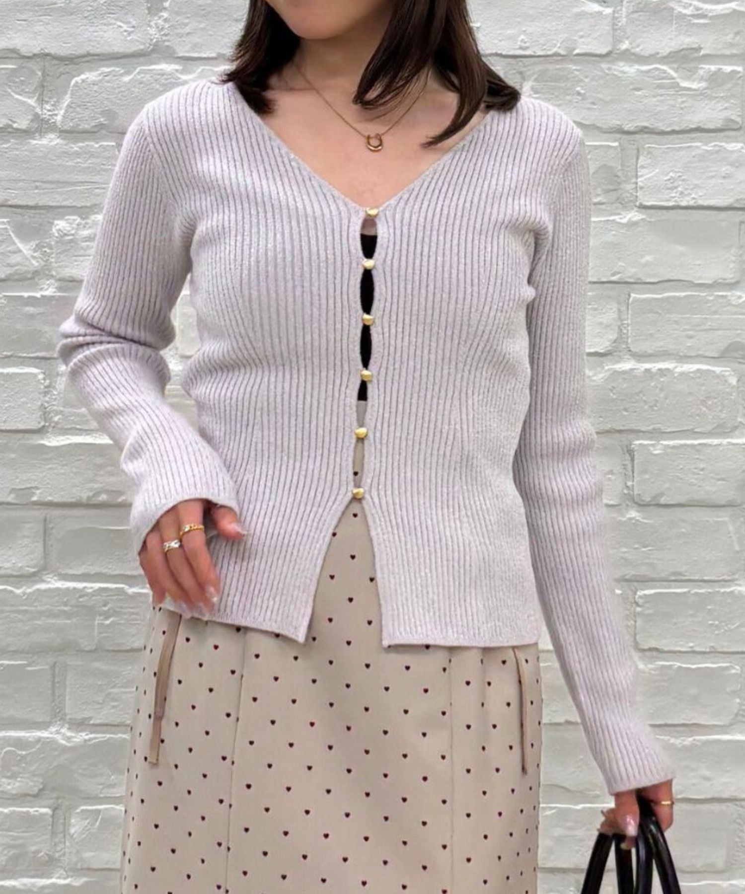 トランテアン ソン ドゥ モード 31 Sons de mode 2034秋冬新作 モールリブカーディガン TT538404 （GREY） GREY