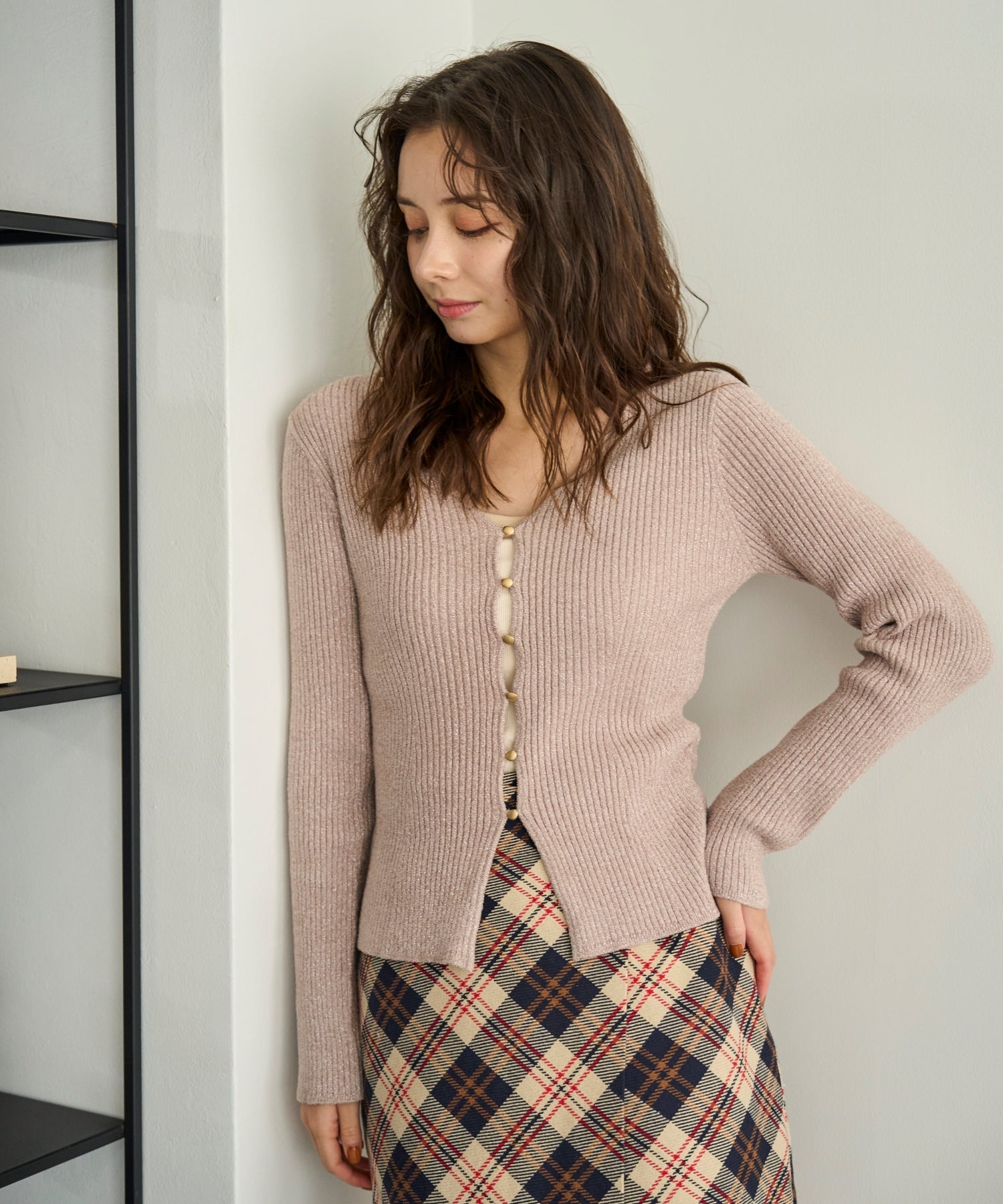 トランテアン ソン ドゥ モード 31 Sons de mode 2034秋冬新作 モールリブカーディガン TT538404 （MOCHA） MOCHA