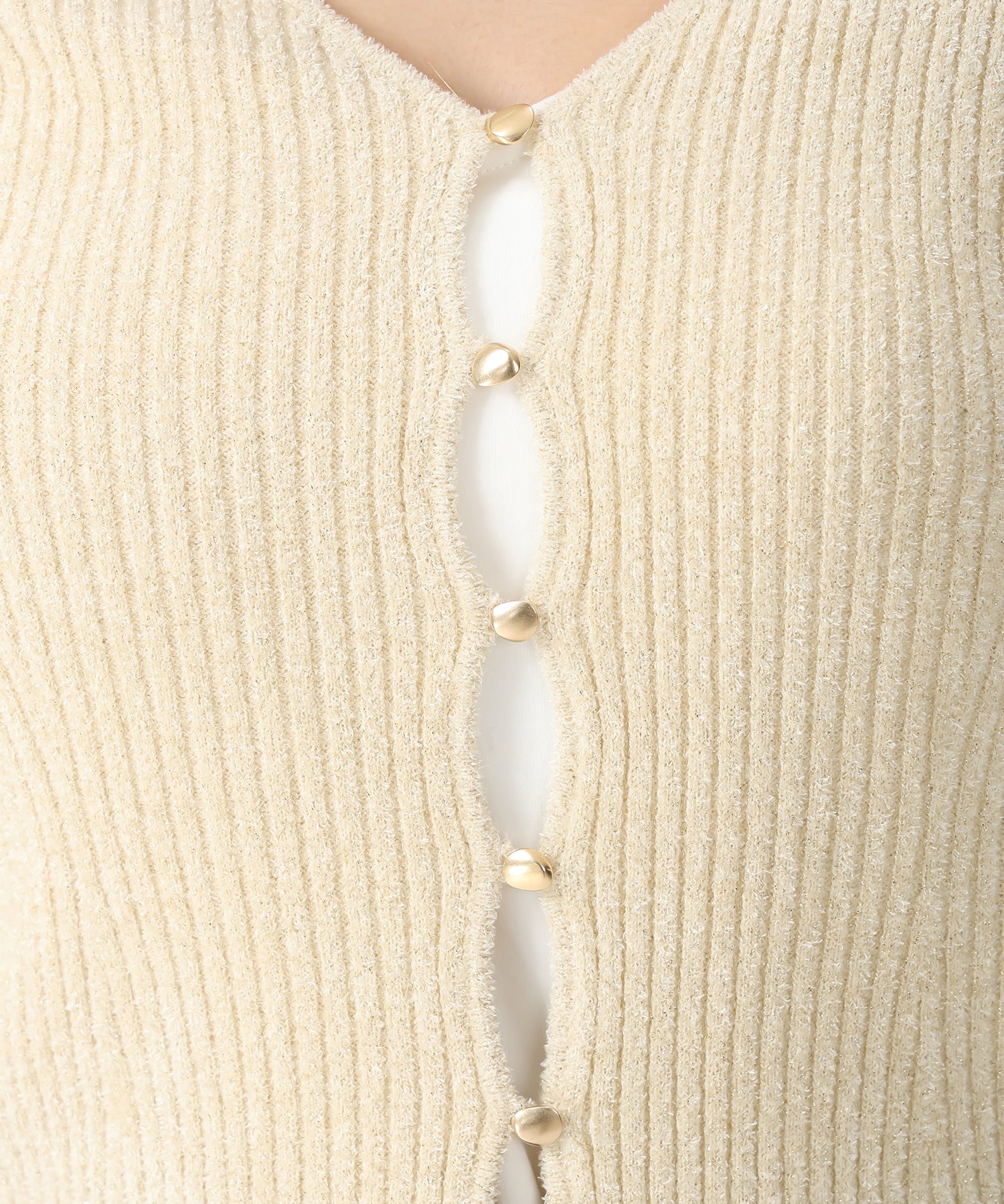 トランテアン ソン ドゥ モード 31 Sons de mode 2024秋冬新作 モールリブカーディガン TT538404 （YELLOW） YELLOW