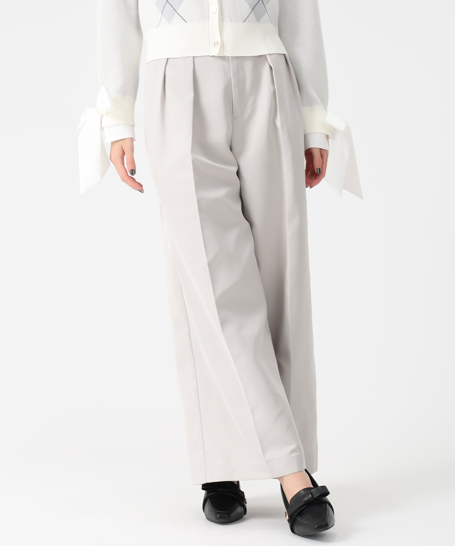 トランテアン ソン ドゥ モード 31 Sons de mode 値段未確定2025秋冬新作 合皮ベルト付チノパンツ TT537304 （GREIGE） GREIGE