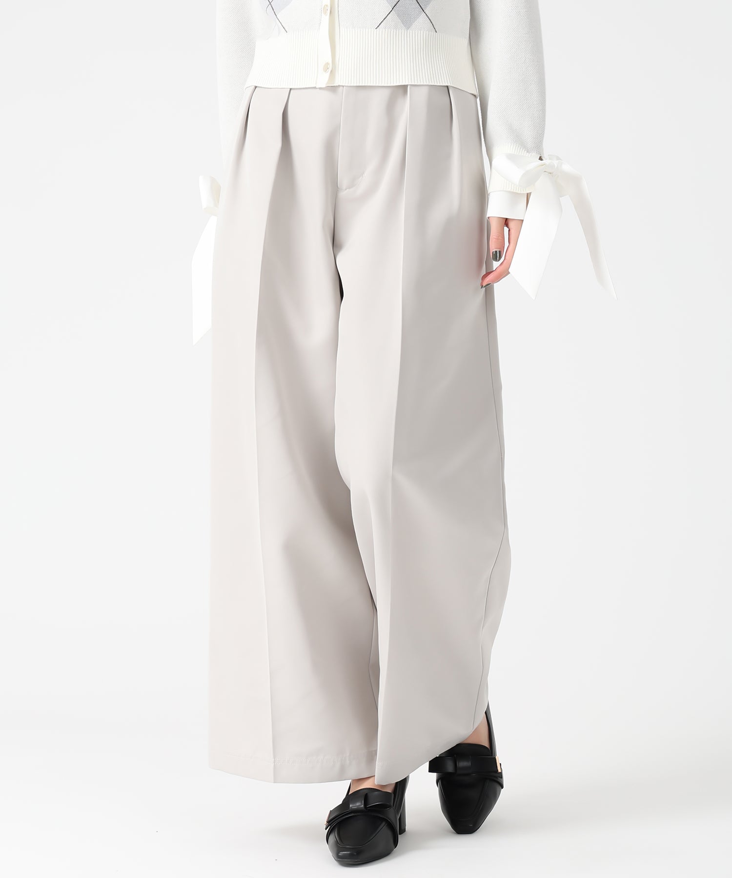 トランテアン ソン ドゥ モード 31 Sons de mode 値段未確定2025秋冬新作 合皮ベルト付チノパンツ TT537304 （GREIGE） GREIGE