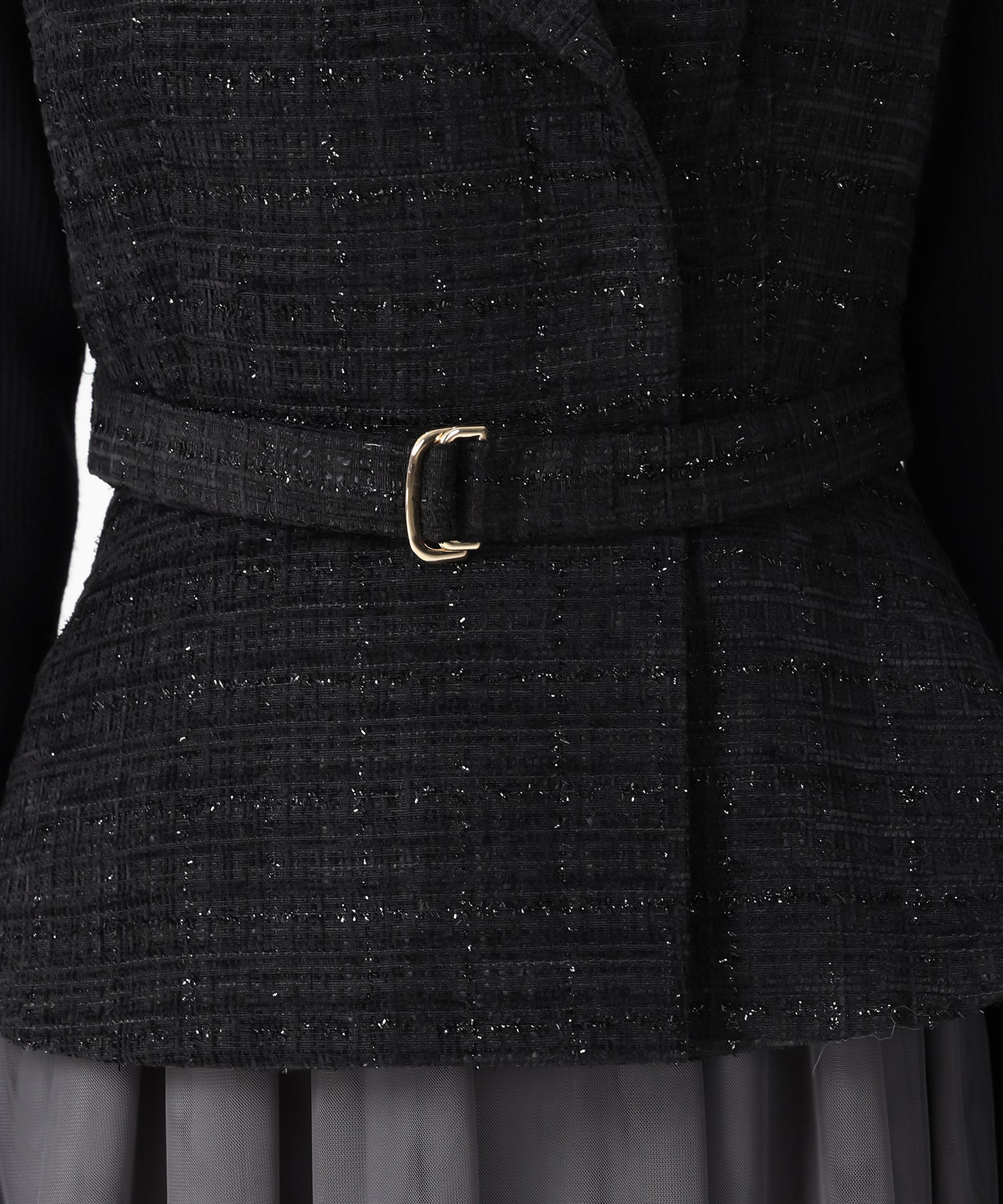 トランテアン ソン ドゥ モード 31 Sons de mode 2025秋冬新作 ツイードジレワンピース TT537412 （BLACK） BLACK