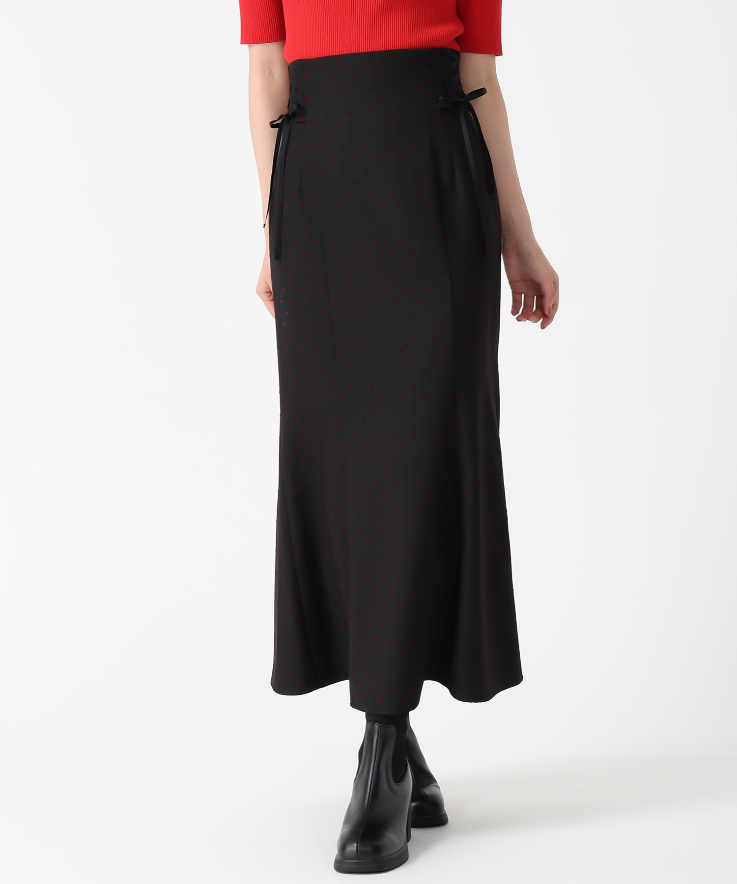 トランテアン ソン ドゥ モード 31 Sons de mode 2025秋冬新作 ハートフロッキースカート TT537214 （BLACK） BLACK