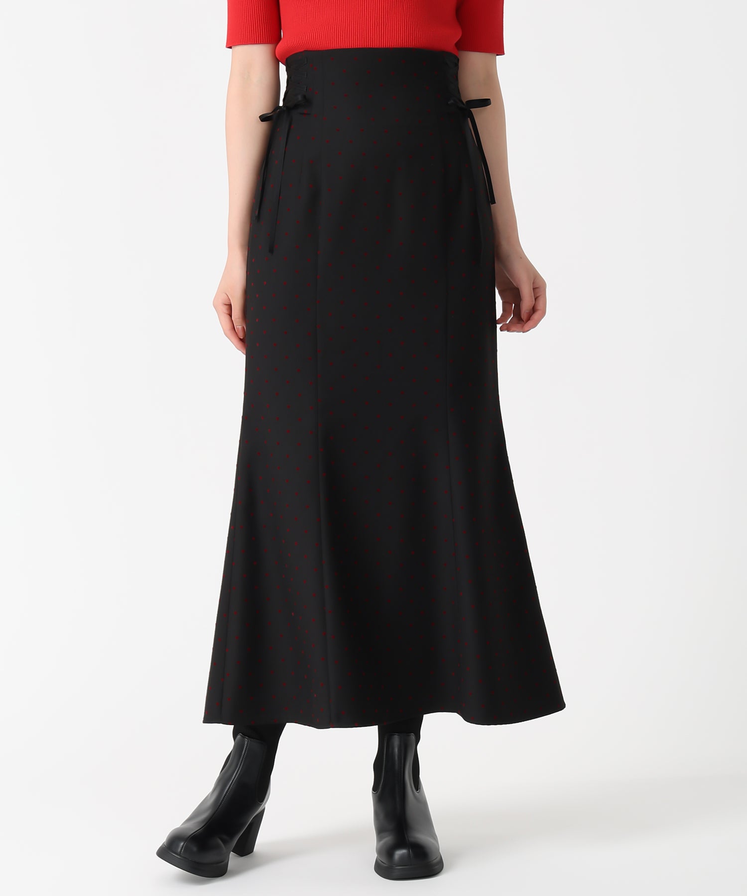 トランテアン ソン ドゥ モード 31 Sons de mode 2025秋冬新作 ハートフロッキースカート TT537214 （BLACK） BLACK