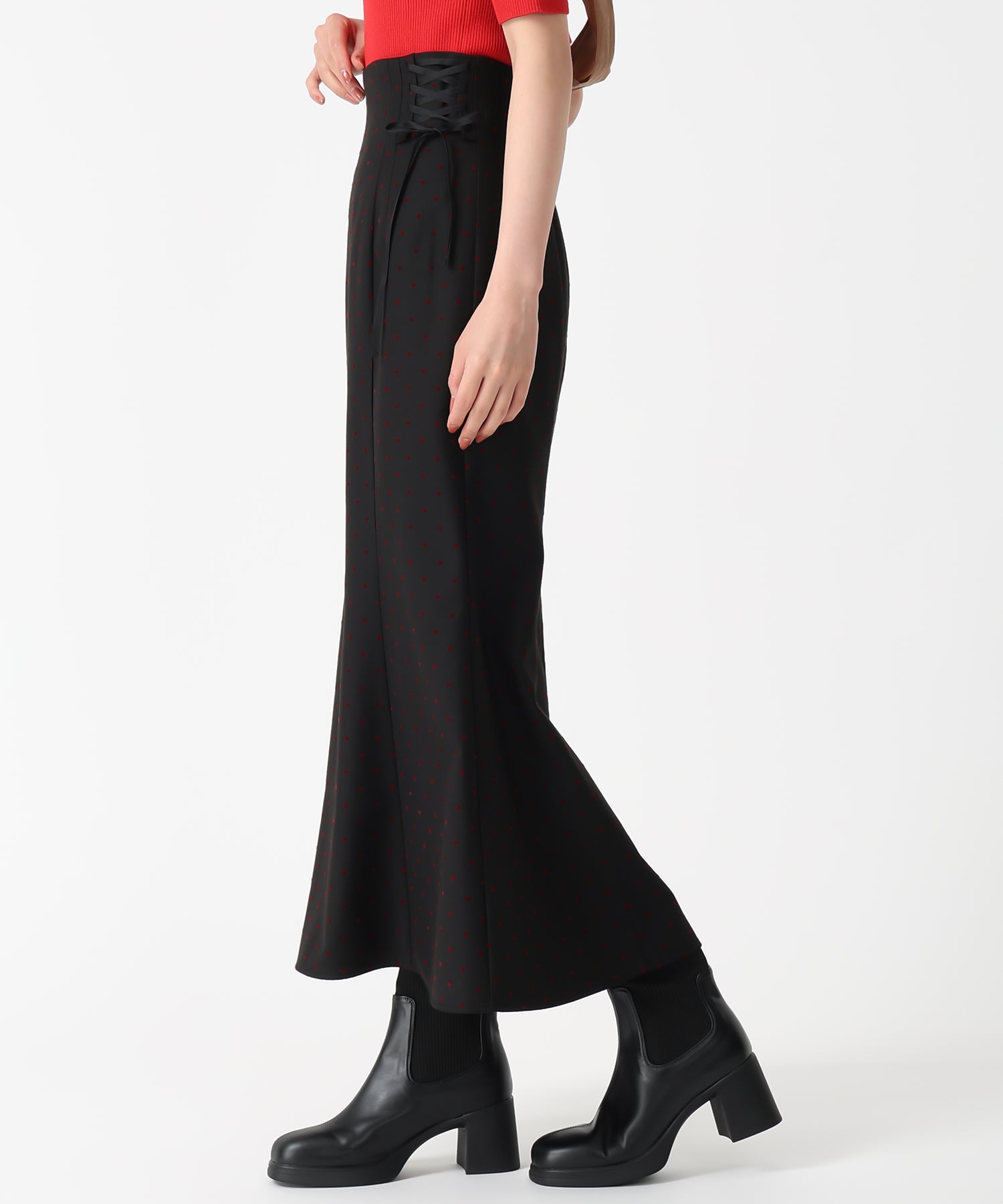 トランテアン ソン ドゥ モード 31 Sons de mode 2025秋冬新作 ハートフロッキースカート TT537214 （BLACK） BLACK