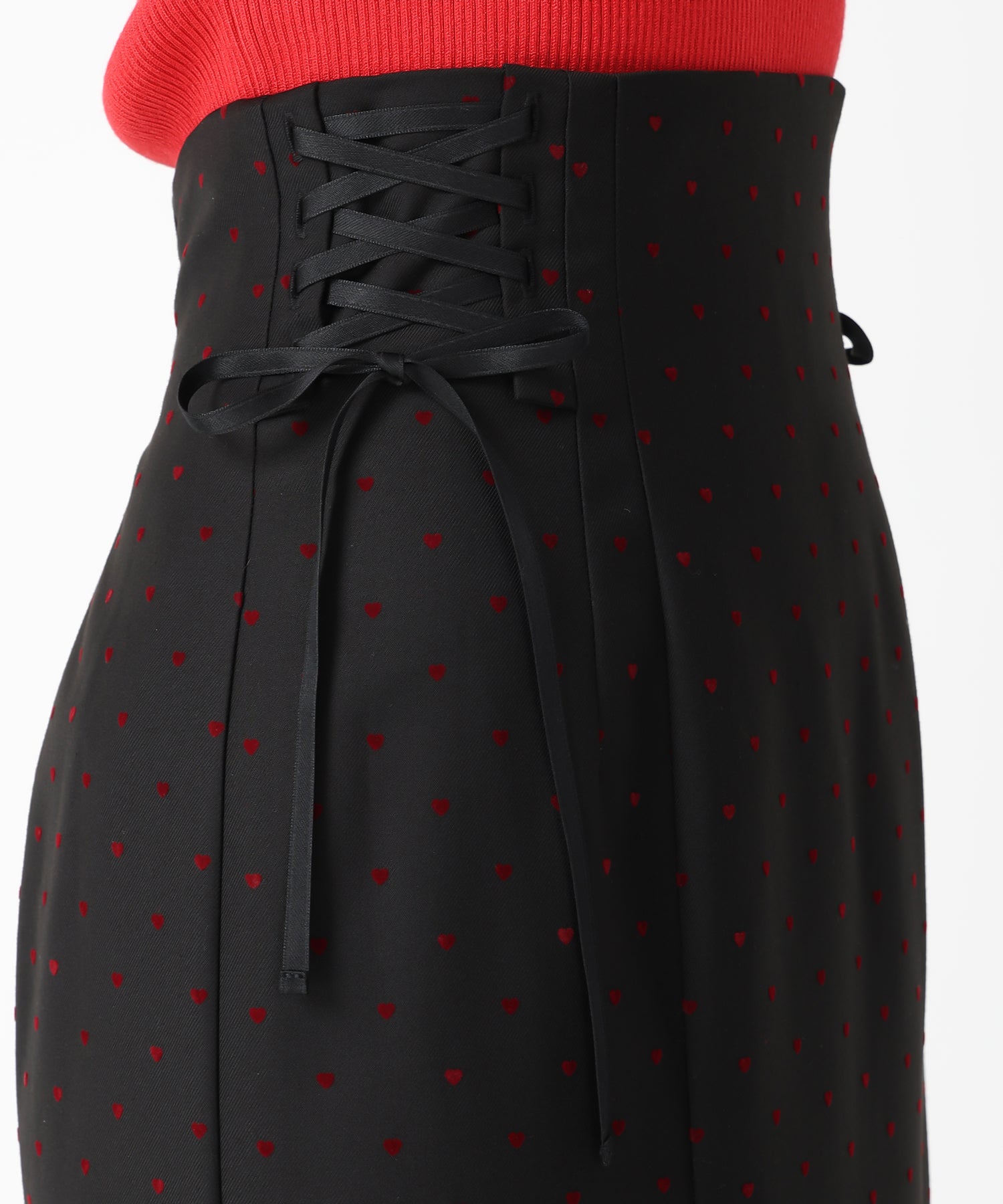 トランテアン ソン ドゥ モード 31 Sons de mode 2025秋冬新作 ハートフロッキースカート TT537214 （BLACK） BLACK