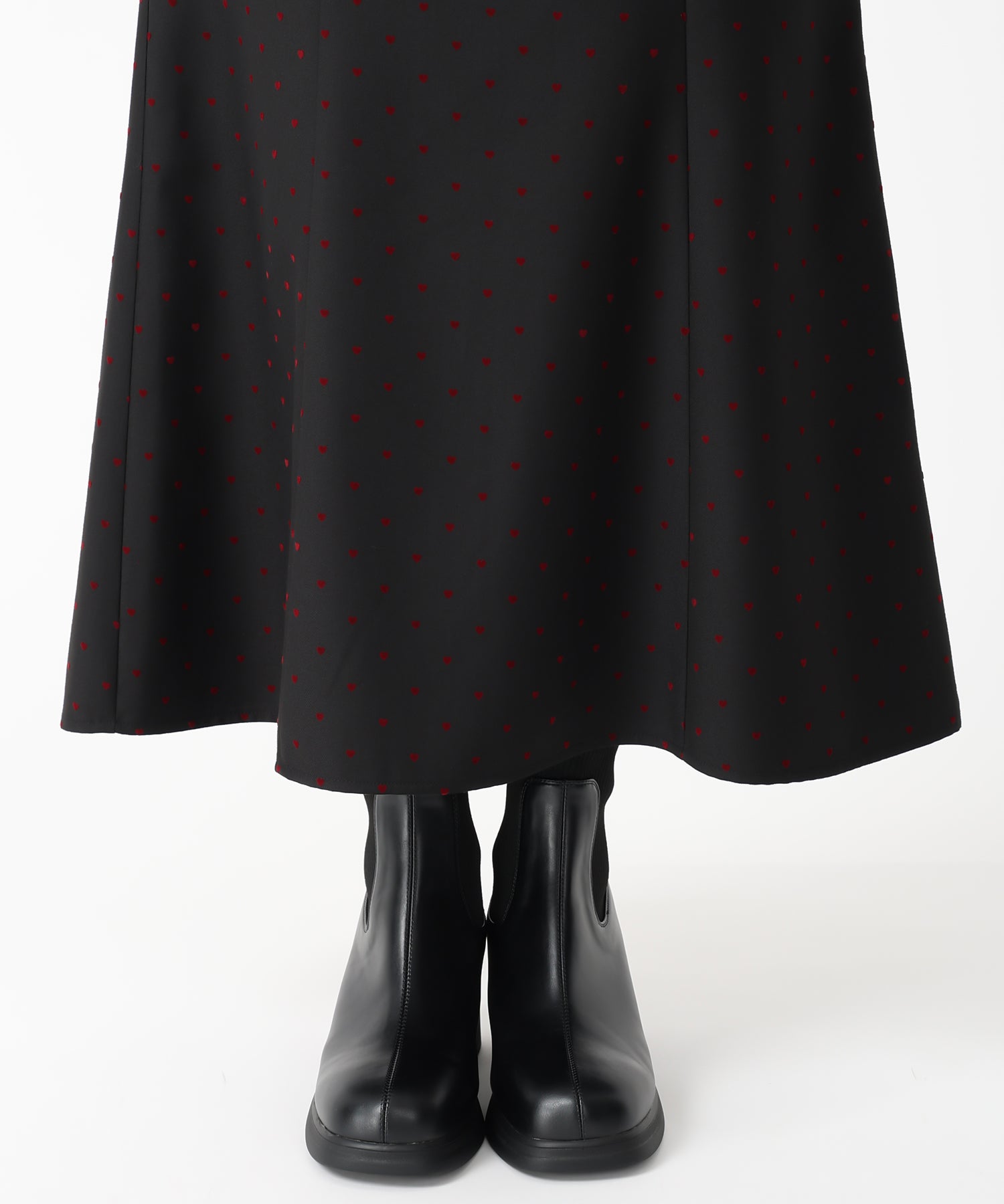 トランテアン ソン ドゥ モード 31 Sons de mode 2025秋冬新作 ハートフロッキースカート TT537214 （BLACK） BLACK