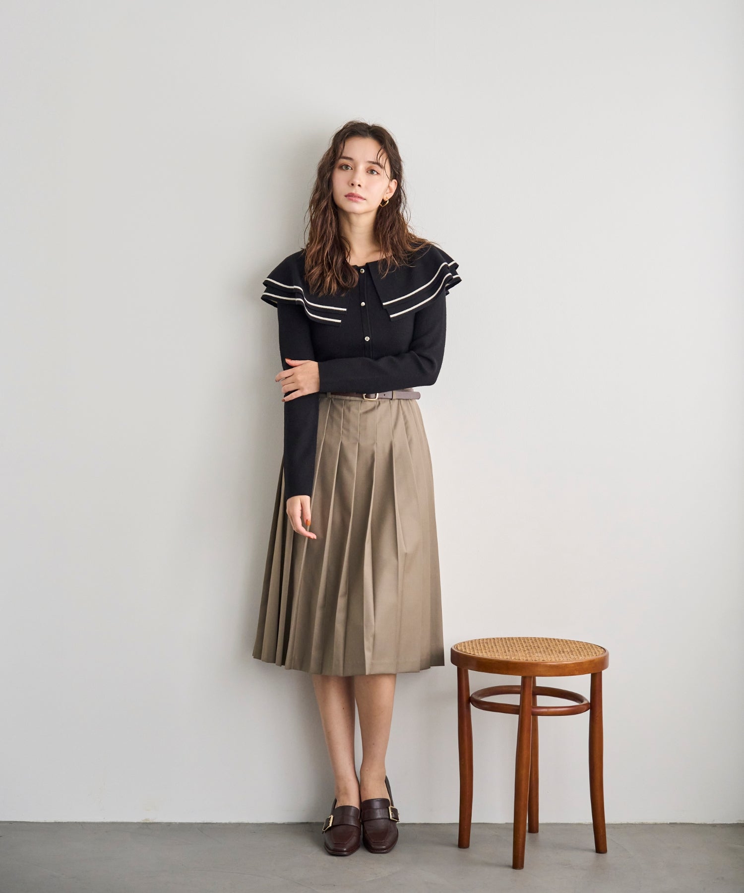 トランテアン ソン ドゥ モード 31 Sons de mode 2033秋冬新作 ビッグカラー配色ニット TT538313 （BLACK） BLACK