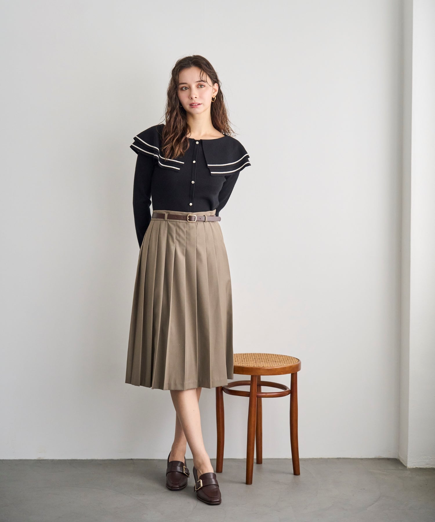 トランテアン ソン ドゥ モード 31 Sons de mode 2033秋冬新作 ビッグカラー配色ニット TT538313 （BLACK） BLACK