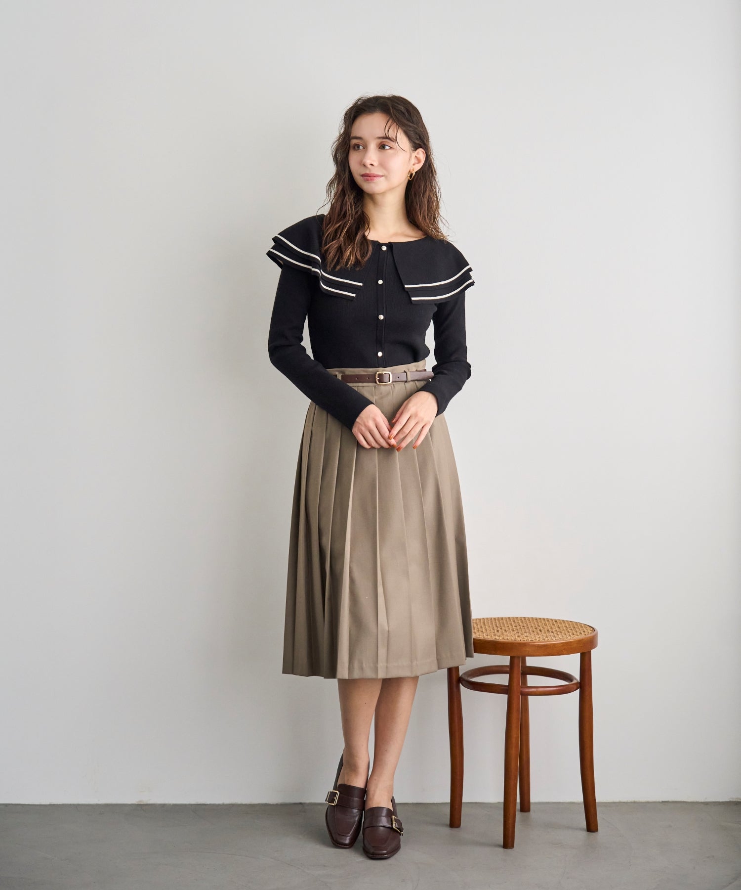 トランテアン ソン ドゥ モード 31 Sons de mode 2033秋冬新作 ビッグカラー配色ニット TT538313 （BLACK） BLACK