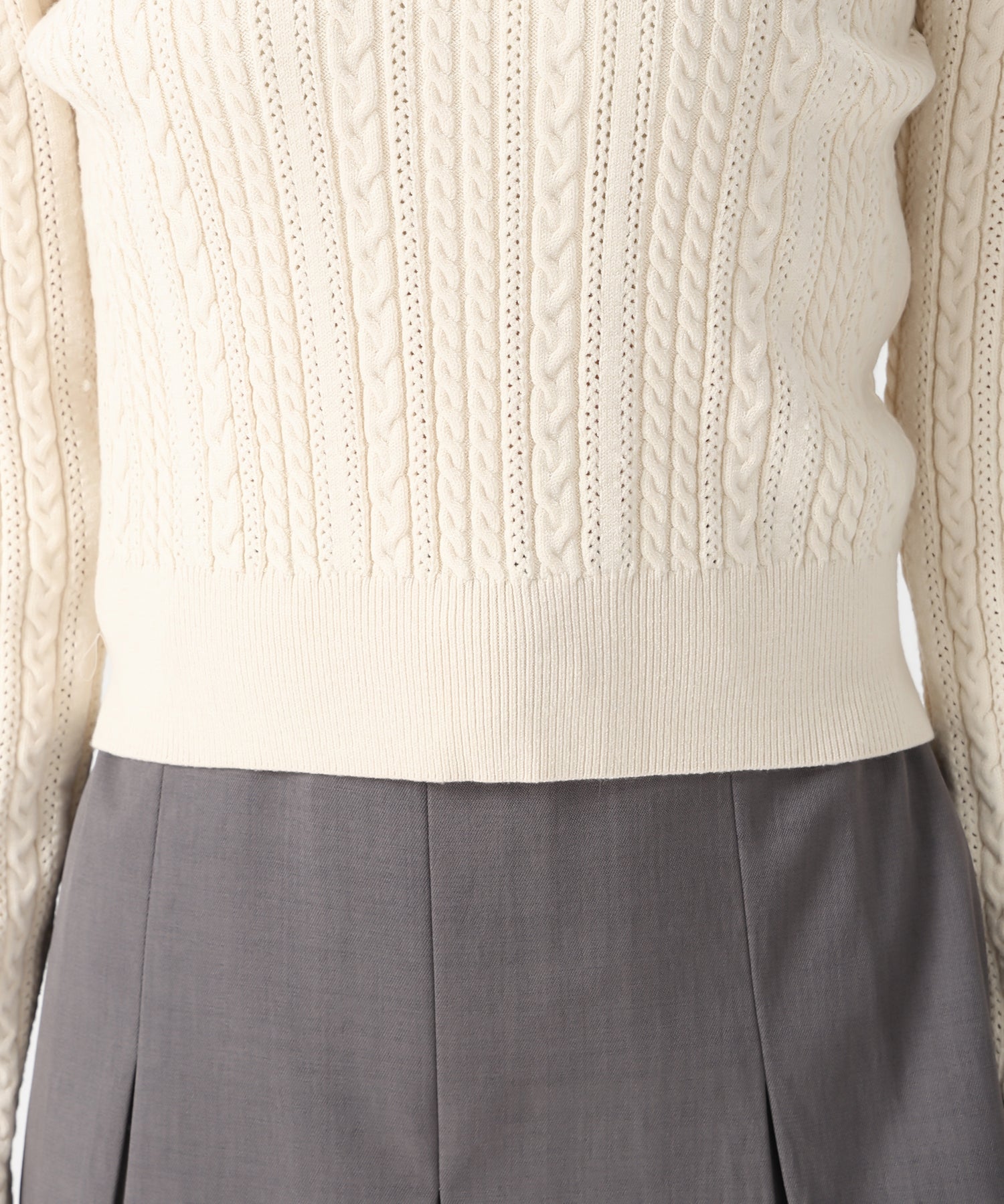 トランテアン ソン ドゥ モード 31 Sons de mode 2032秋冬新作 ケーブルポロニット TT538312 （IVORY） IVORY