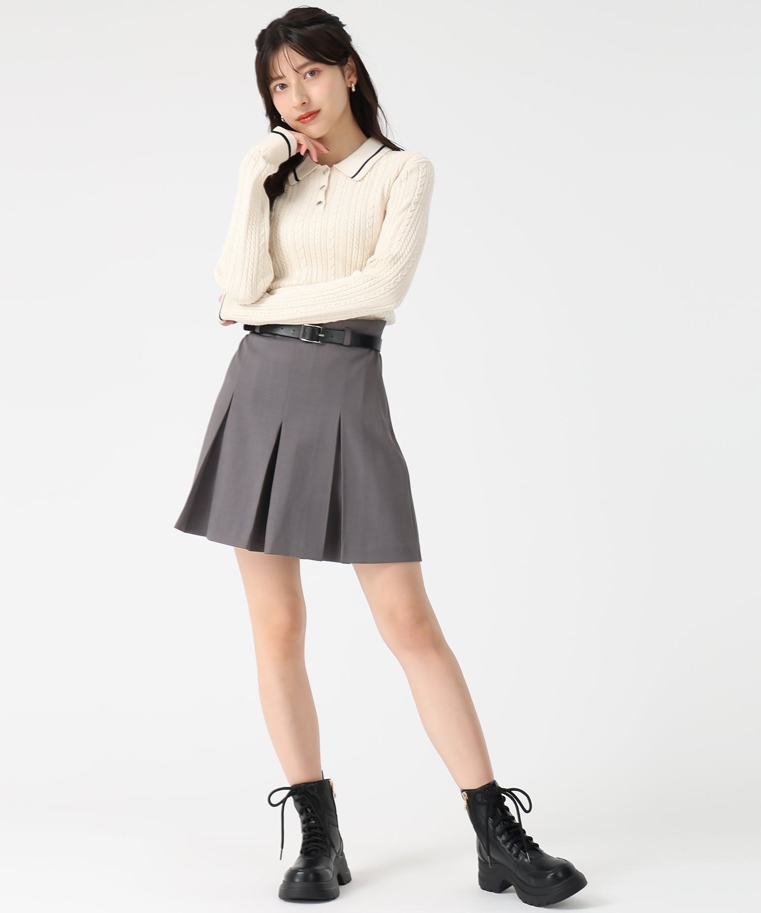 トランテアン ソン ドゥ モード 31 Sons de mode 2032秋冬新作 ケーブルポロニット TT538312 （IVORY） IVORY