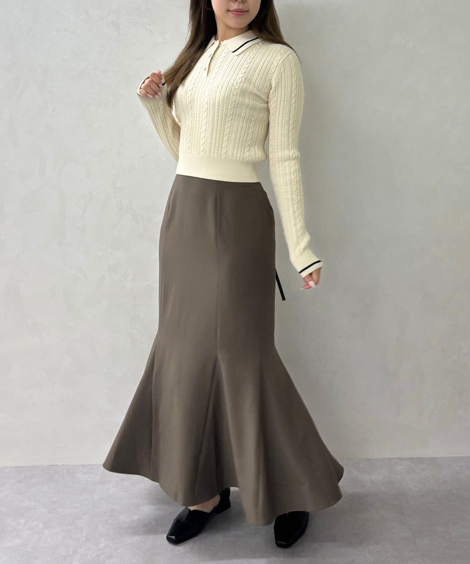 トランテアン ソン ドゥ モード 31 Sons de mode 2032秋冬新作 ケーブルポロニット TT538312 （IVORY） IVORY