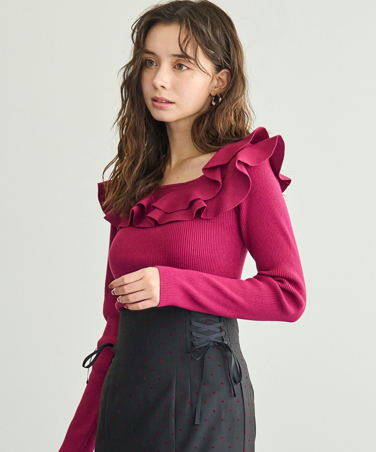 トランテアン ソン ドゥ モード 31 Sons de mode 2031秋冬新作 フリルカラーニット TT538311 （PINK） PINK