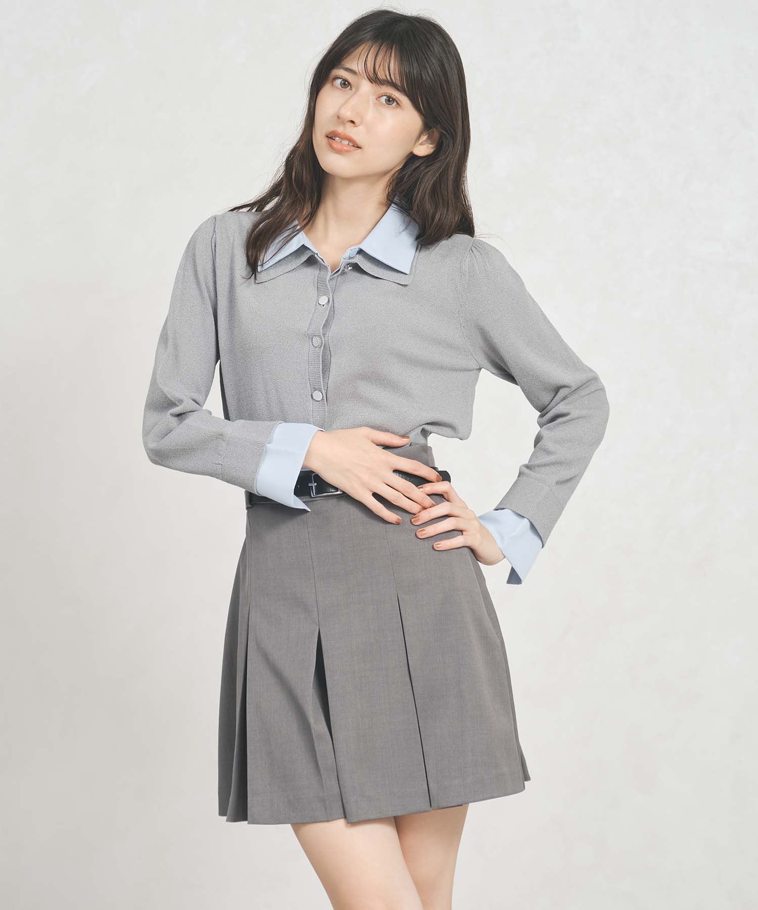 トランテアン ソン ドゥ モード 31 Sons de mode WEB限定 レイヤード衿付きニット TT558301 （GREY） GREY