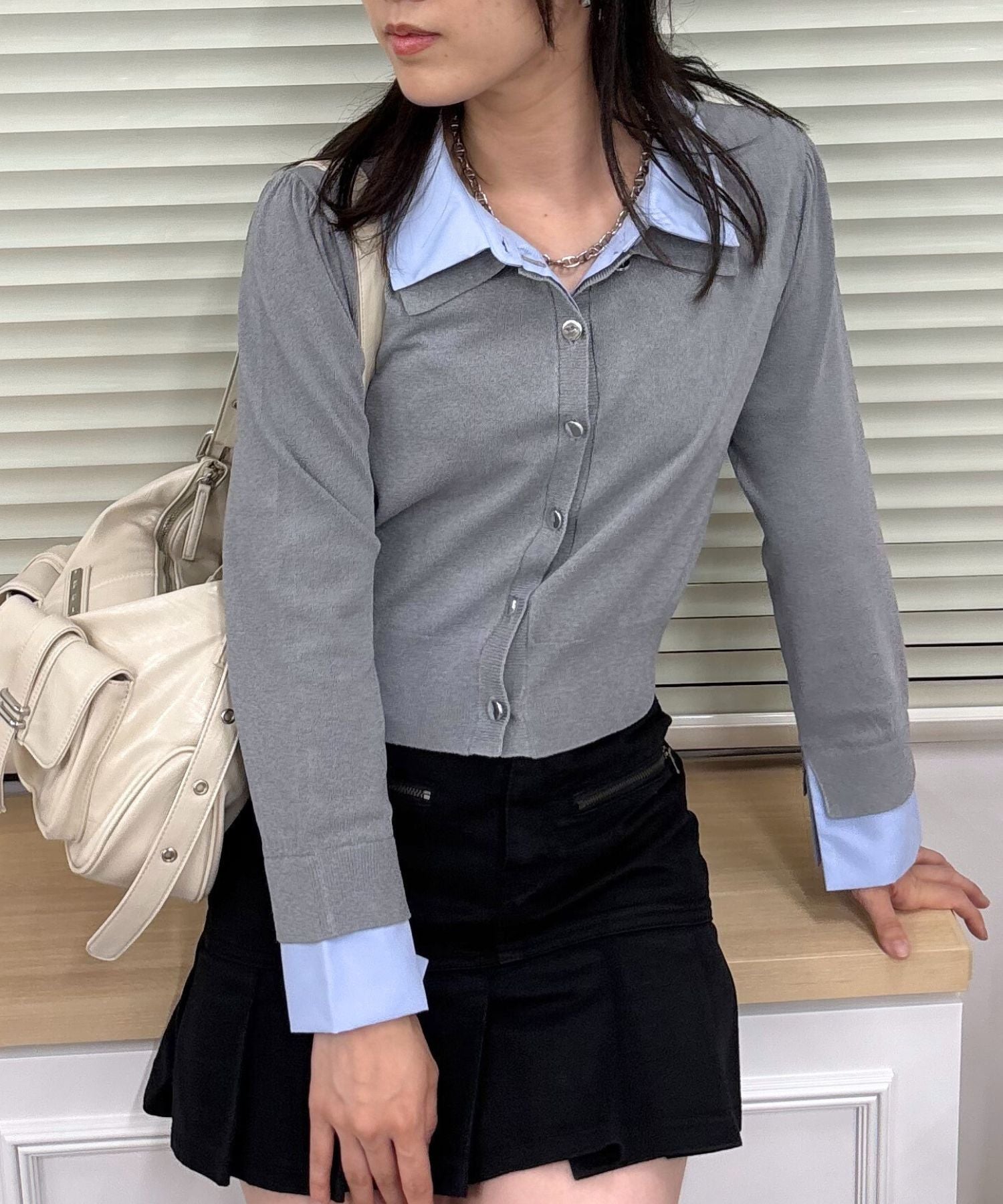 トランテアン ソン ドゥ モード 31 Sons de mode WEB限定 レイヤード衿付きニット TT558301 （GREY） GREY