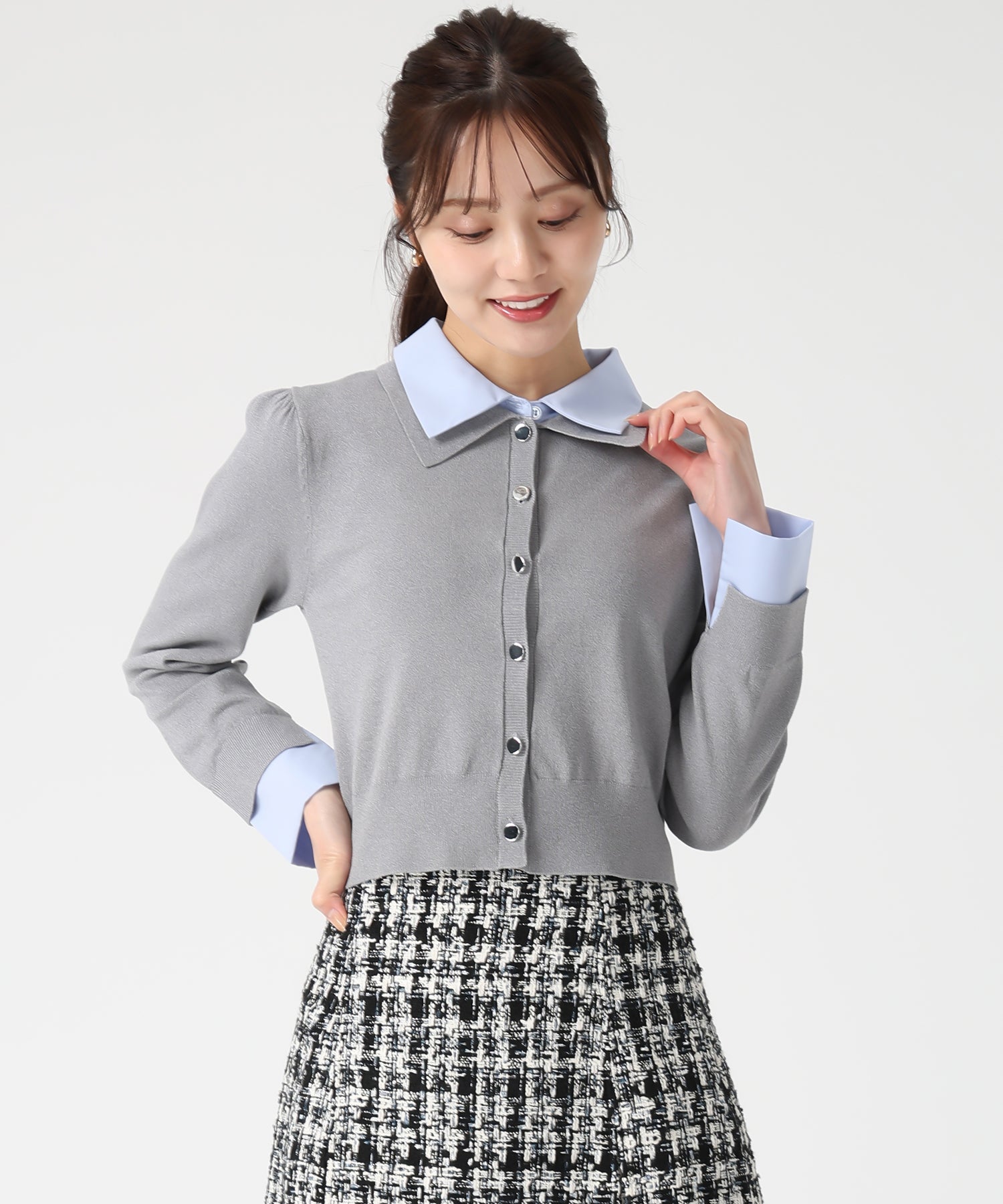 トランテアン ソン ドゥ モード 31 Sons de mode WEB限定 レイヤード衿付きニット TT558301 （GREY） GREY