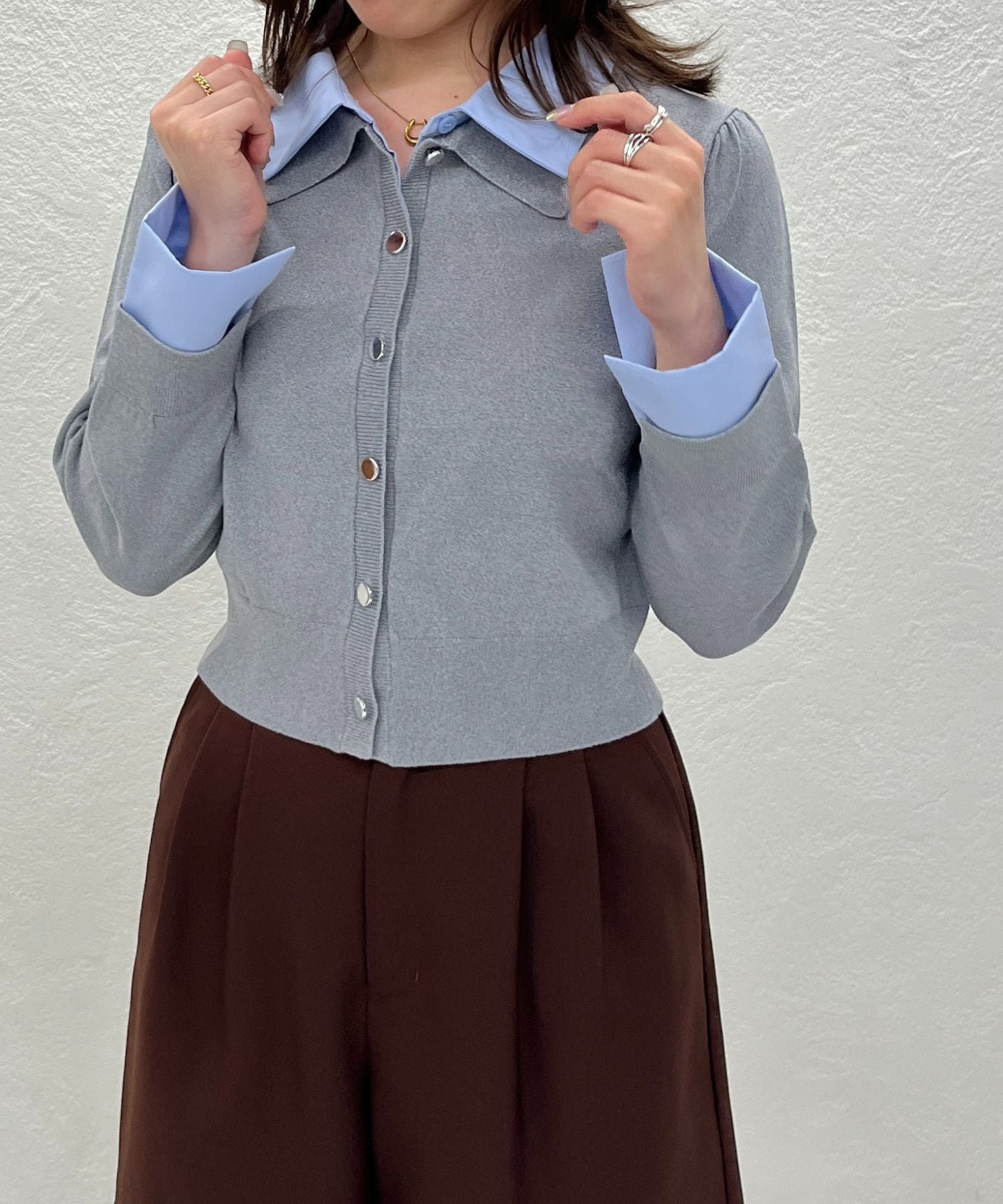 トランテアン ソン ドゥ モード 31 Sons de mode WEB限定 レイヤード衿付きニット TT558301 （GREY） GREY