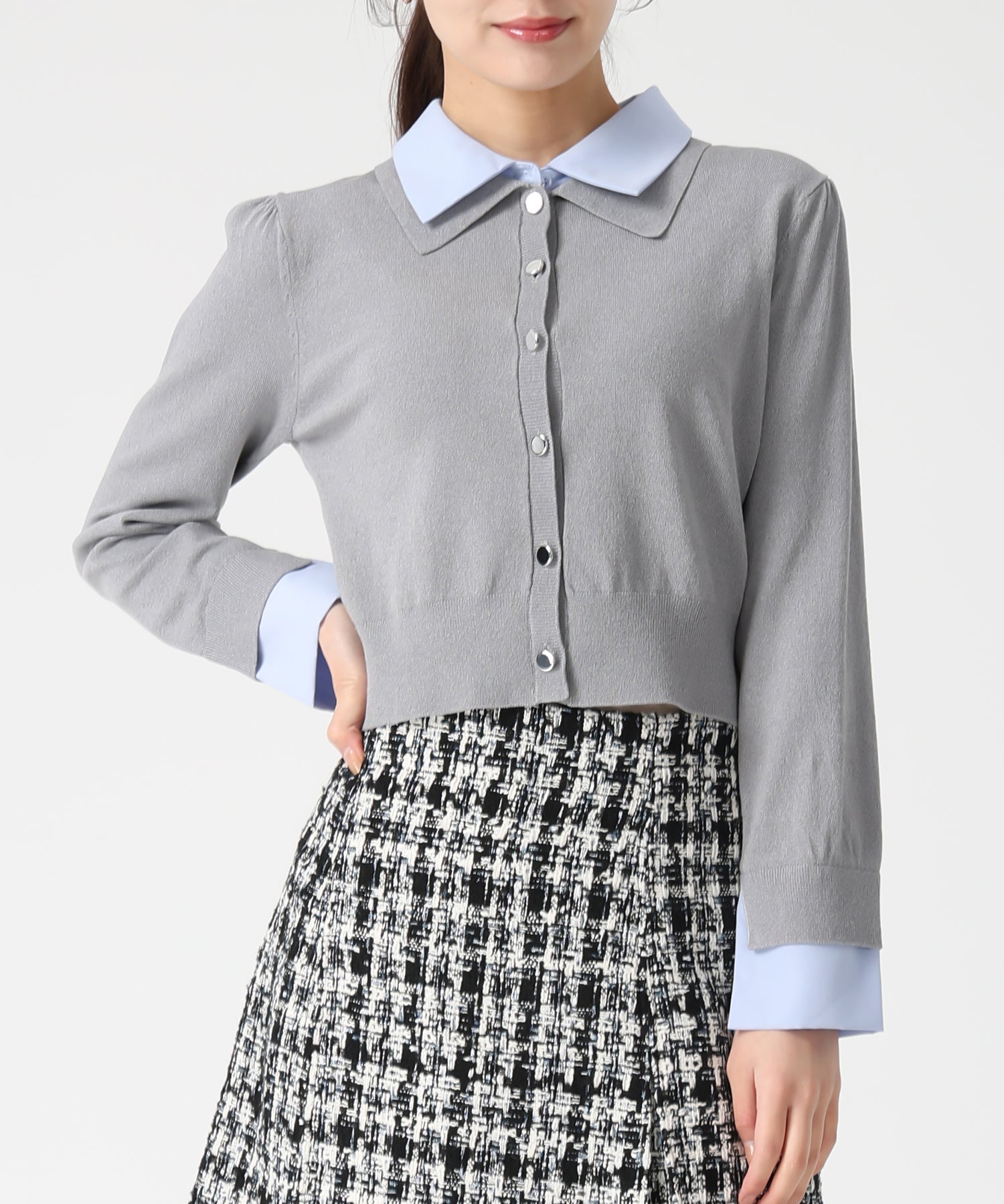 トランテアン ソン ドゥ モード 31 Sons de mode WEB限定 レイヤード衿付きニット TT558301 （GREY） GREY