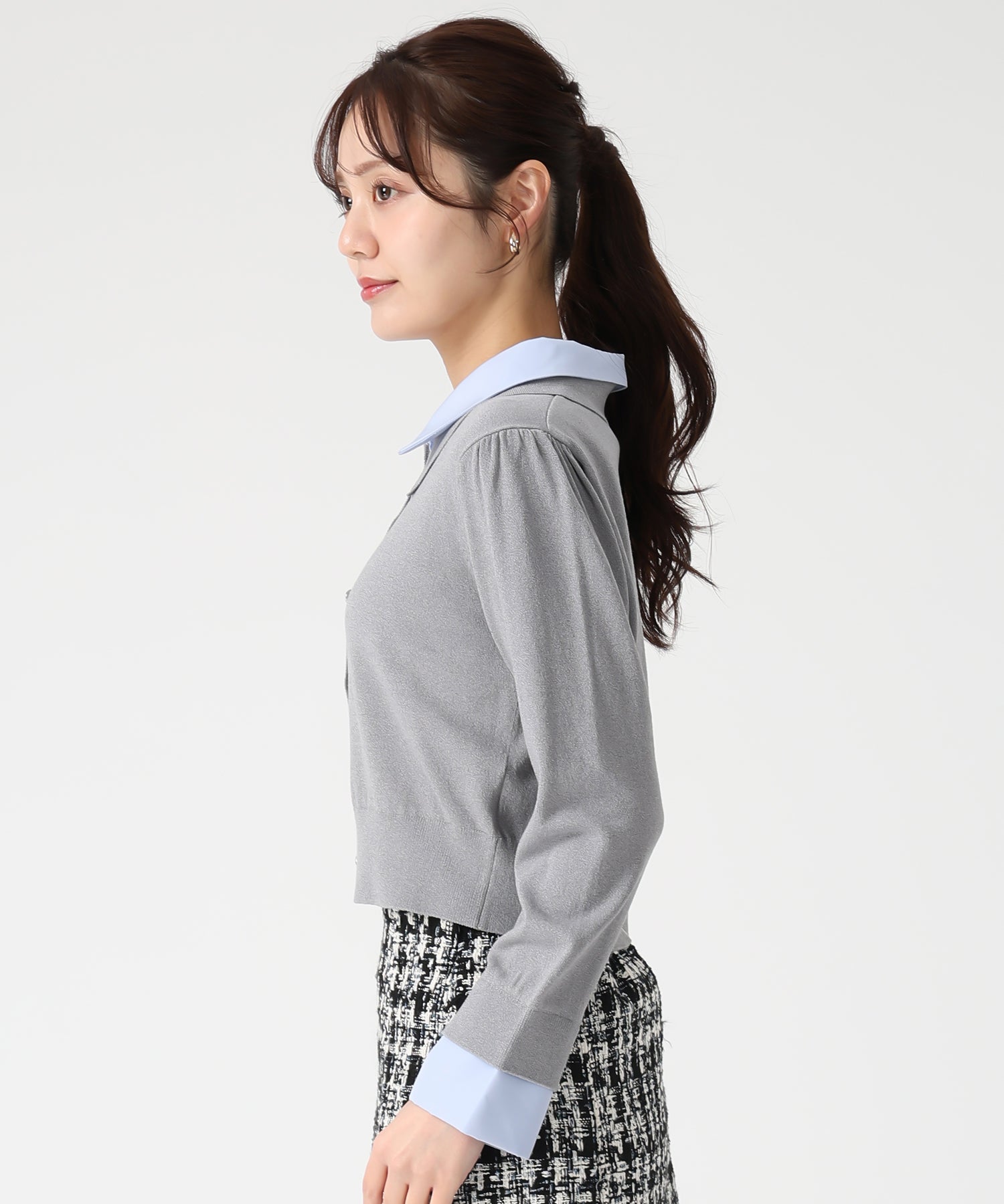 トランテアン ソン ドゥ モード 31 Sons de mode WEB限定 レイヤード衿付きニット TT558301 （GREY） GREY