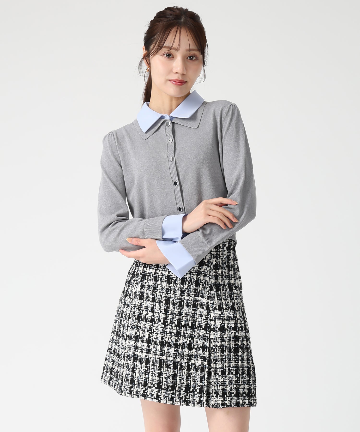 トランテアン ソン ドゥ モード 31 Sons de mode WEB限定 レイヤード衿付きニット TT558301 （GREY） GREY