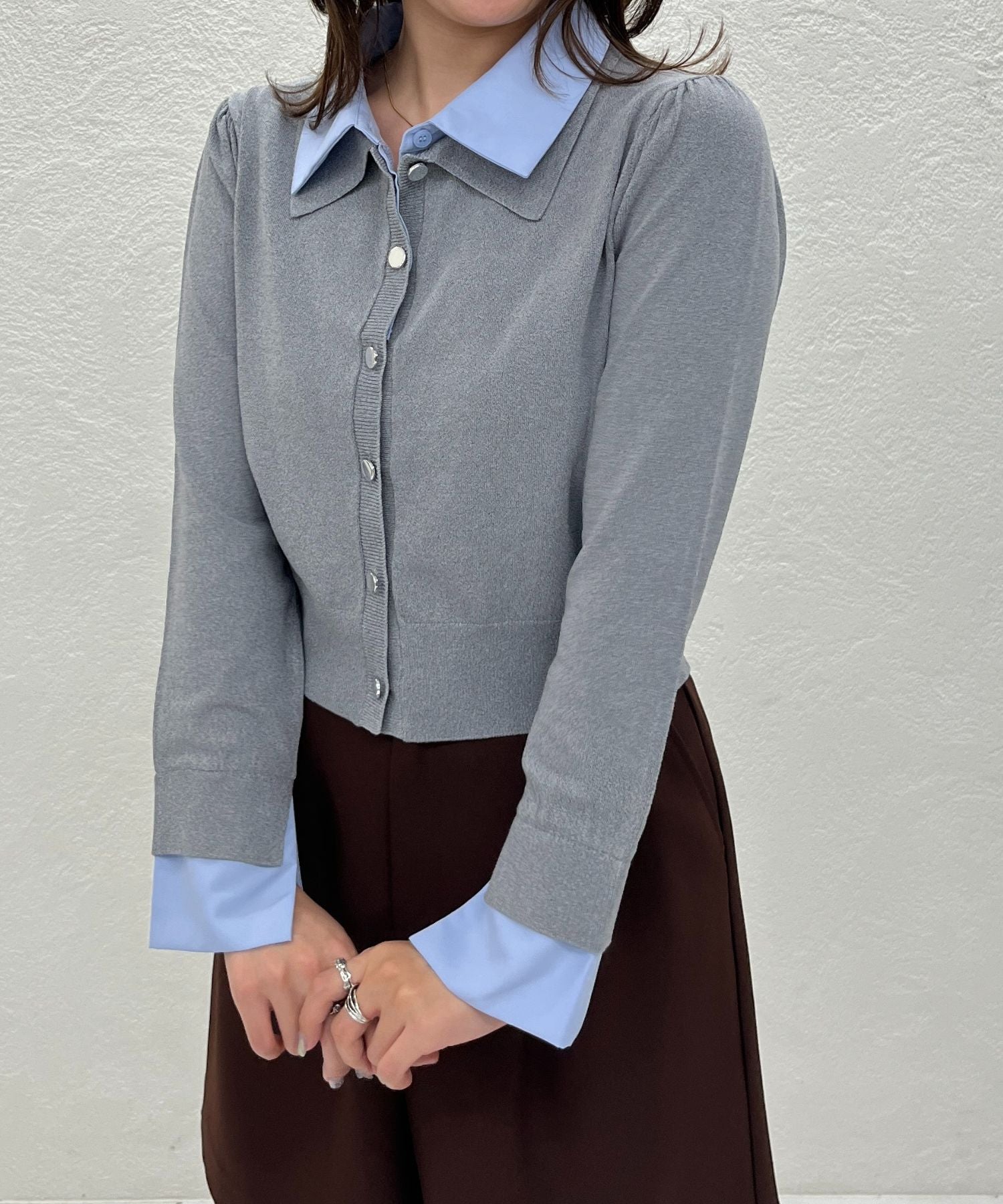 トランテアン ソン ドゥ モード 31 Sons de mode WEB限定 レイヤード衿付きニット TT558301 （GREY） GREY