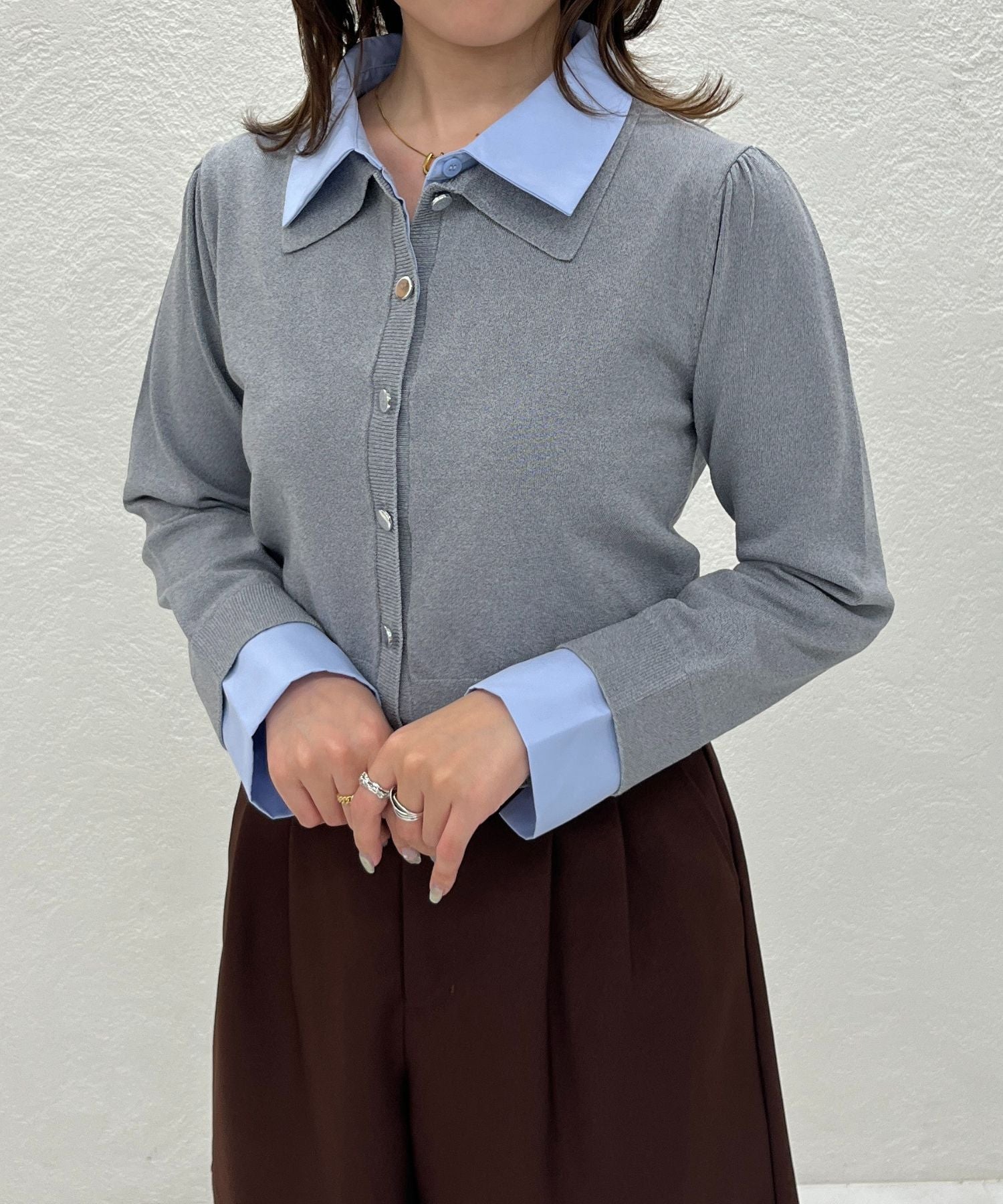 トランテアン ソン ドゥ モード 31 Sons de mode WEB限定 レイヤード衿付きニット TT558301 （GREY） GREY