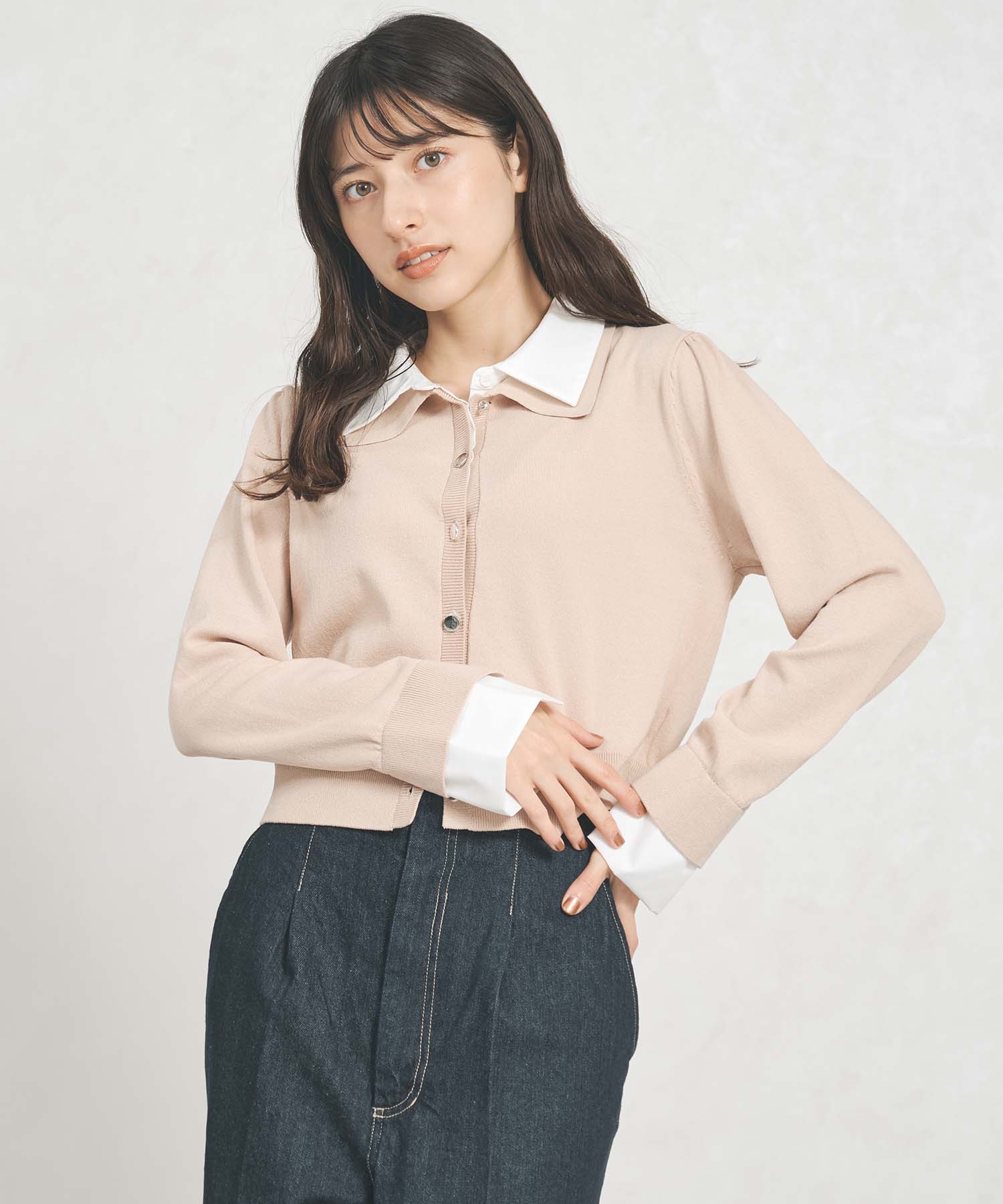 トランテアン ソン ドゥ モード 31 Sons de mode WEB限定 レイヤード衿付きニット TT558301 （BEIGE） BEIGE