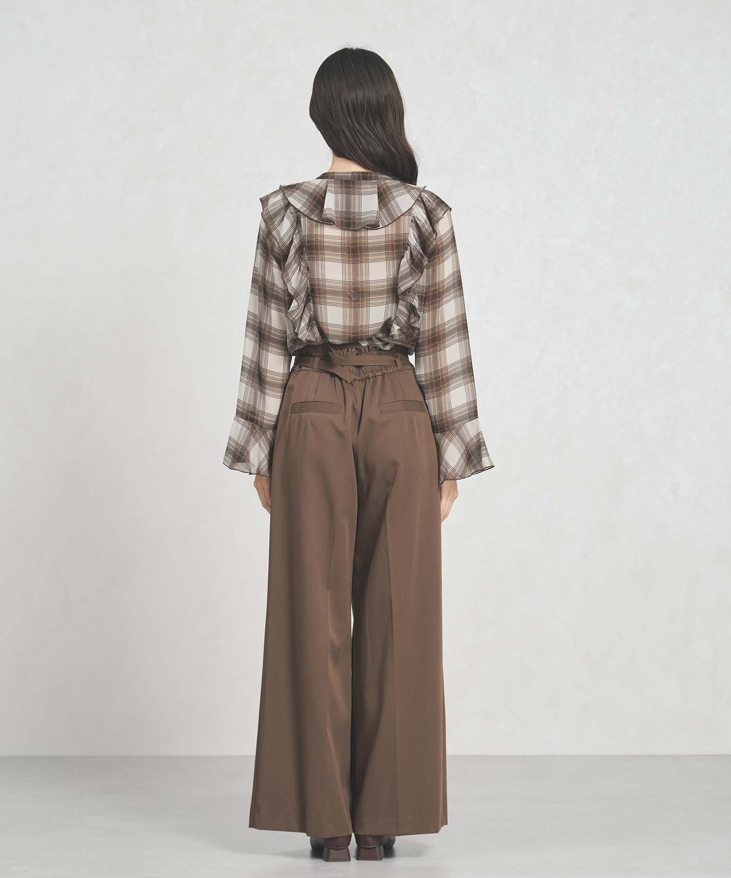 トランテアン ソン ドゥ モード 31 Sons de mode WEB限定 フリルチェックブラウス TT558103 （BROWN） BROWN