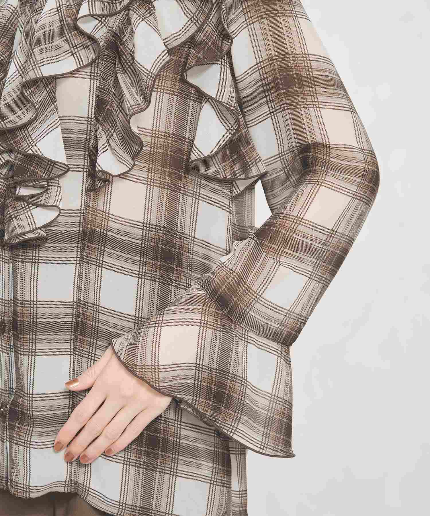 トランテアン ソン ドゥ モード 31 Sons de mode WEB限定 フリルチェックブラウス TT558103 （BROWN） BROWN