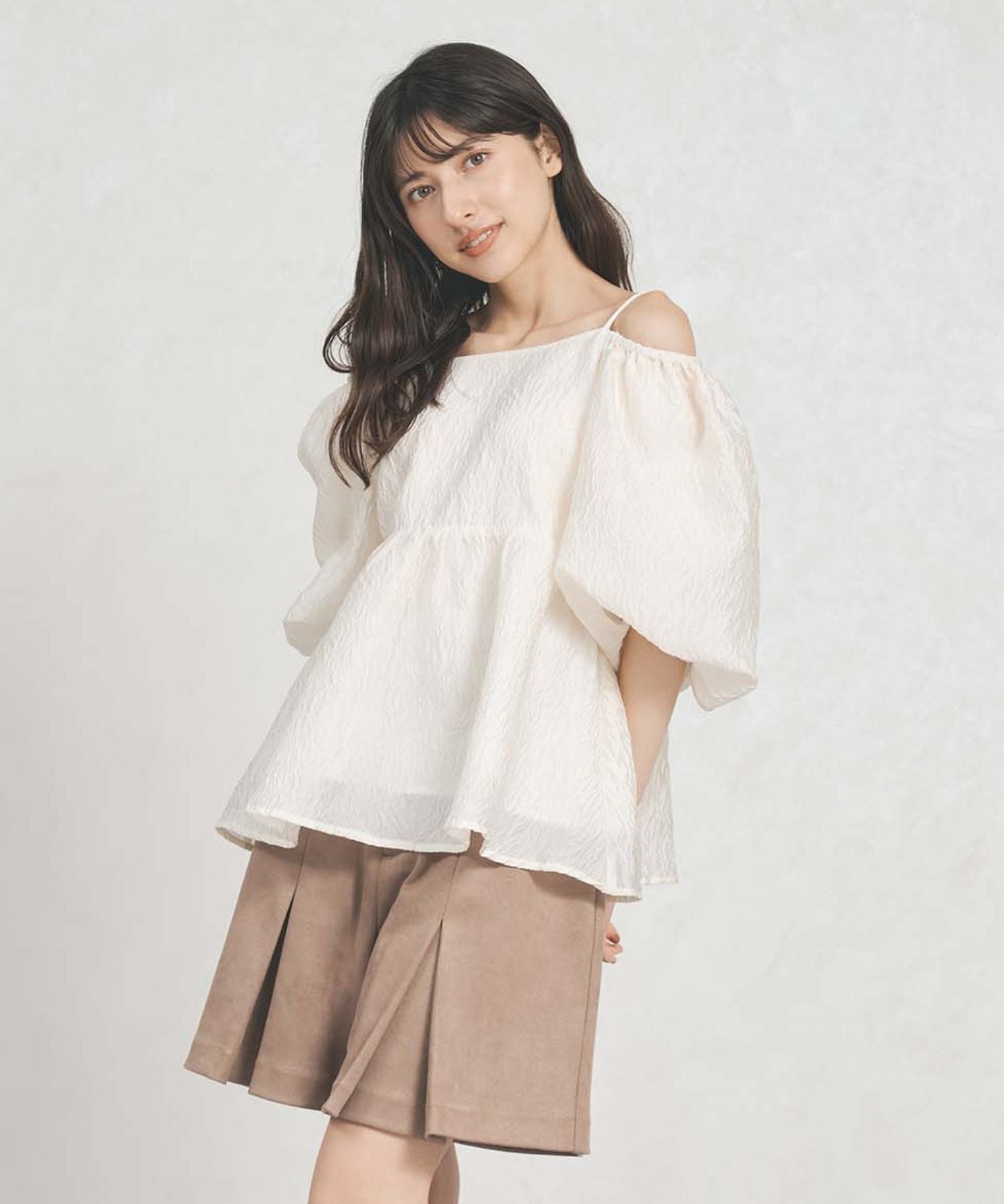 トランテアン ソン ドゥ モード 31 Sons de mode WEB限定 2wayオフショルジャガードブラウス TT558101 （IVORY） IVORY