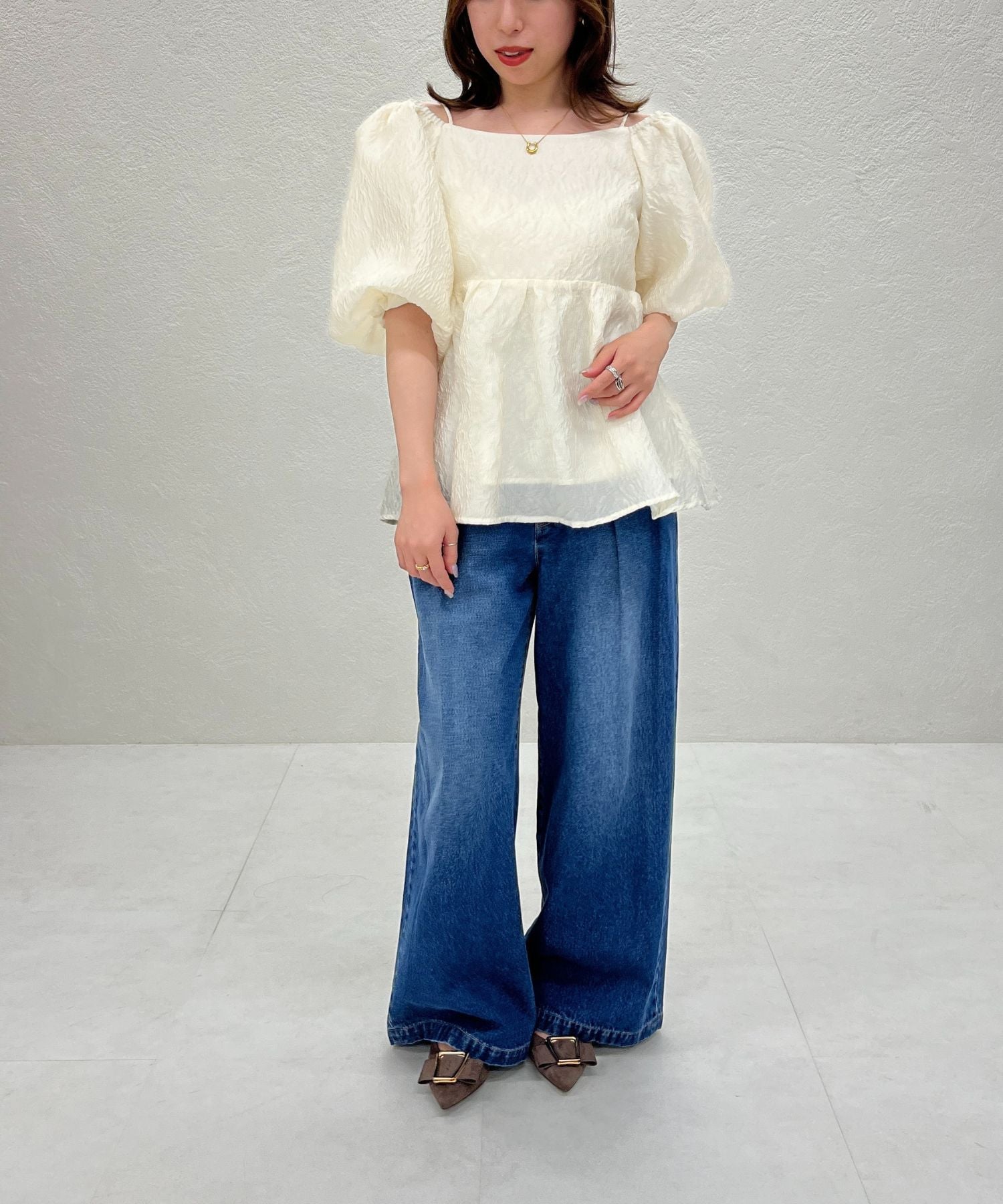 トランテアン ソン ドゥ モード 31 Sons de mode WEB限定 2wayオフショルジャガードブラウス TT558101 （IVORY） IVORY