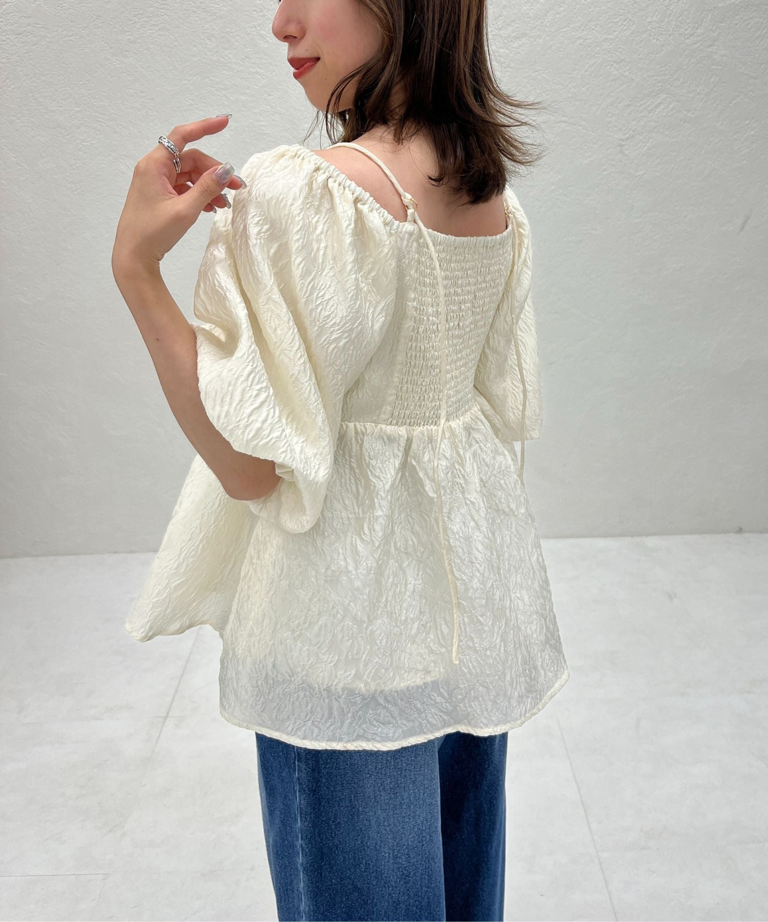 トランテアン ソン ドゥ モード 31 Sons de mode WEB限定 2wayオフショルジャガードブラウス TT558101 （IVORY） IVORY