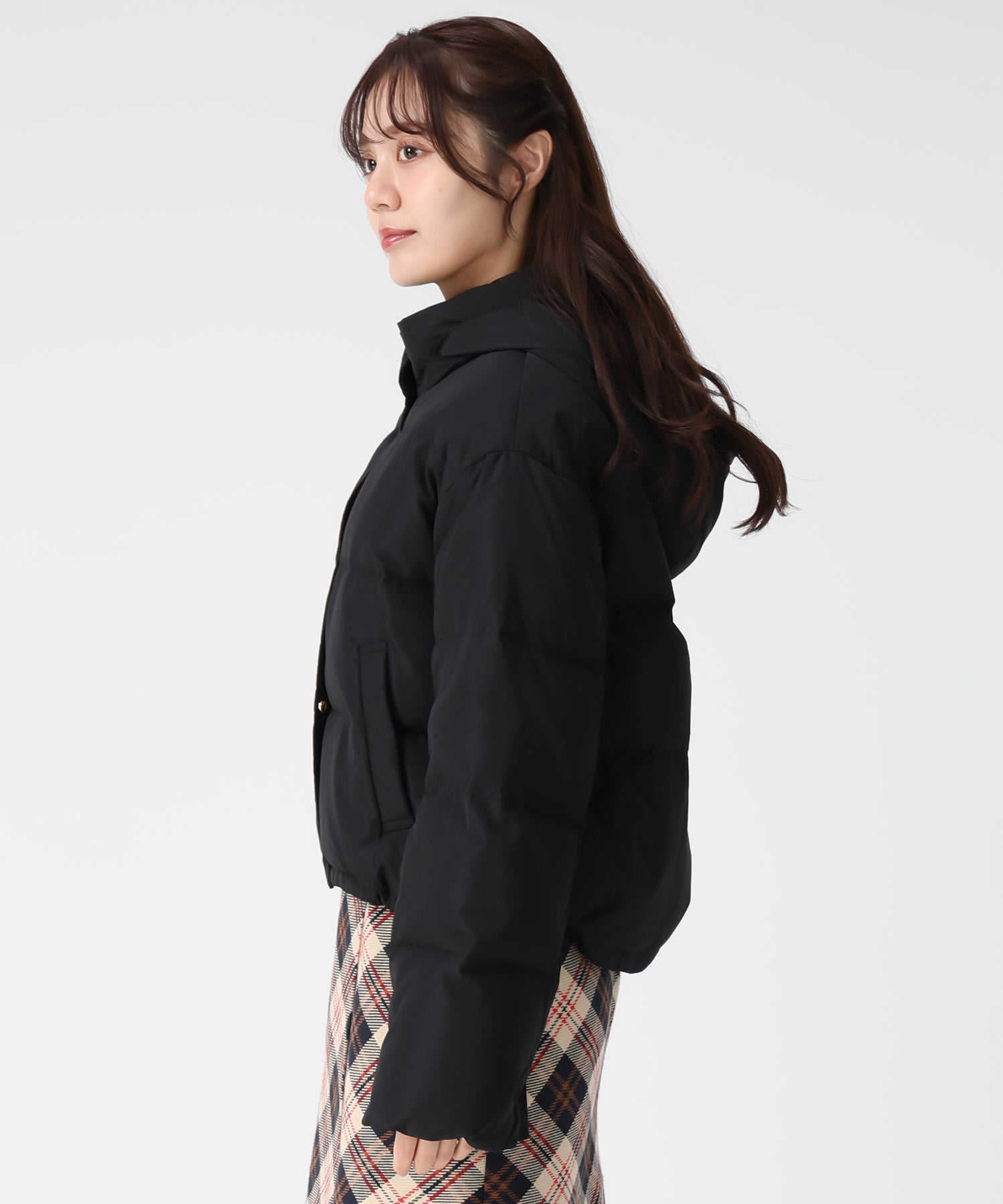 トランテアン ソン ドゥ モード 31 Sons de mode 2025秋冬新作 サイドリボンフード付ショートダウン TT548601 （BLACK） BLACK